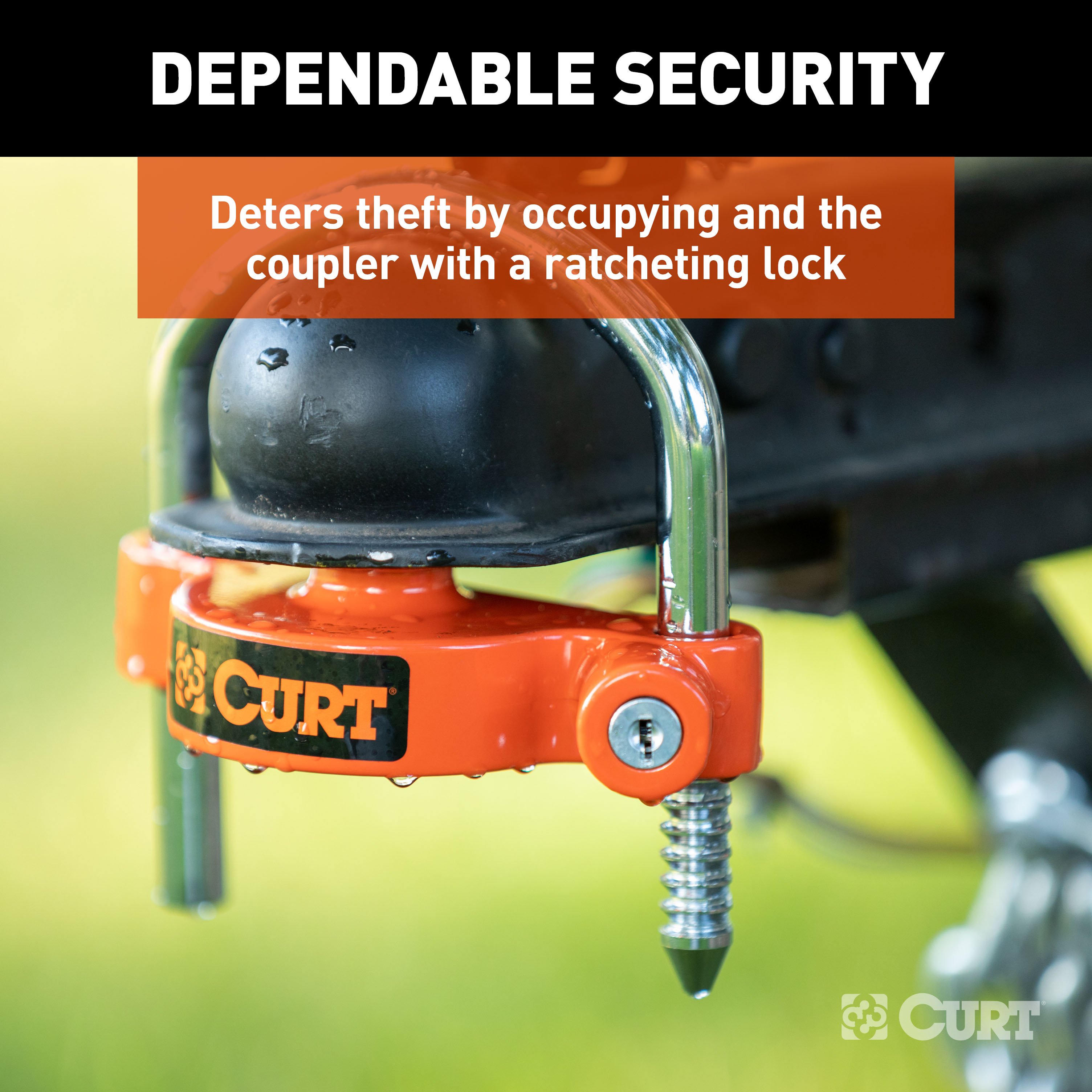 CURT Universal Trailer Coupler Lock, Keyed Alike 23090-KA thumbnail 3