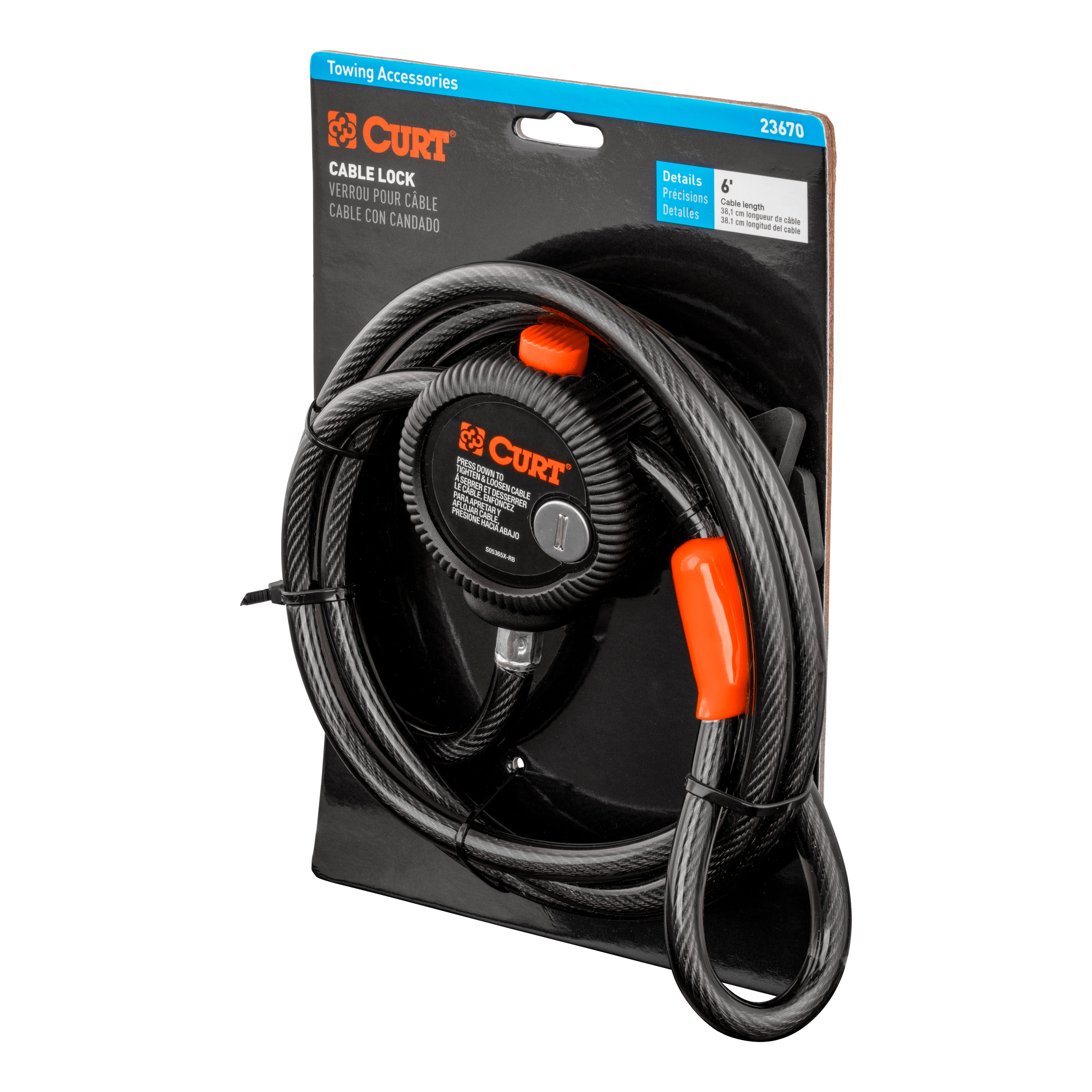 CURT 23670 6-Foot Bike Cable Lock thumbnail 6