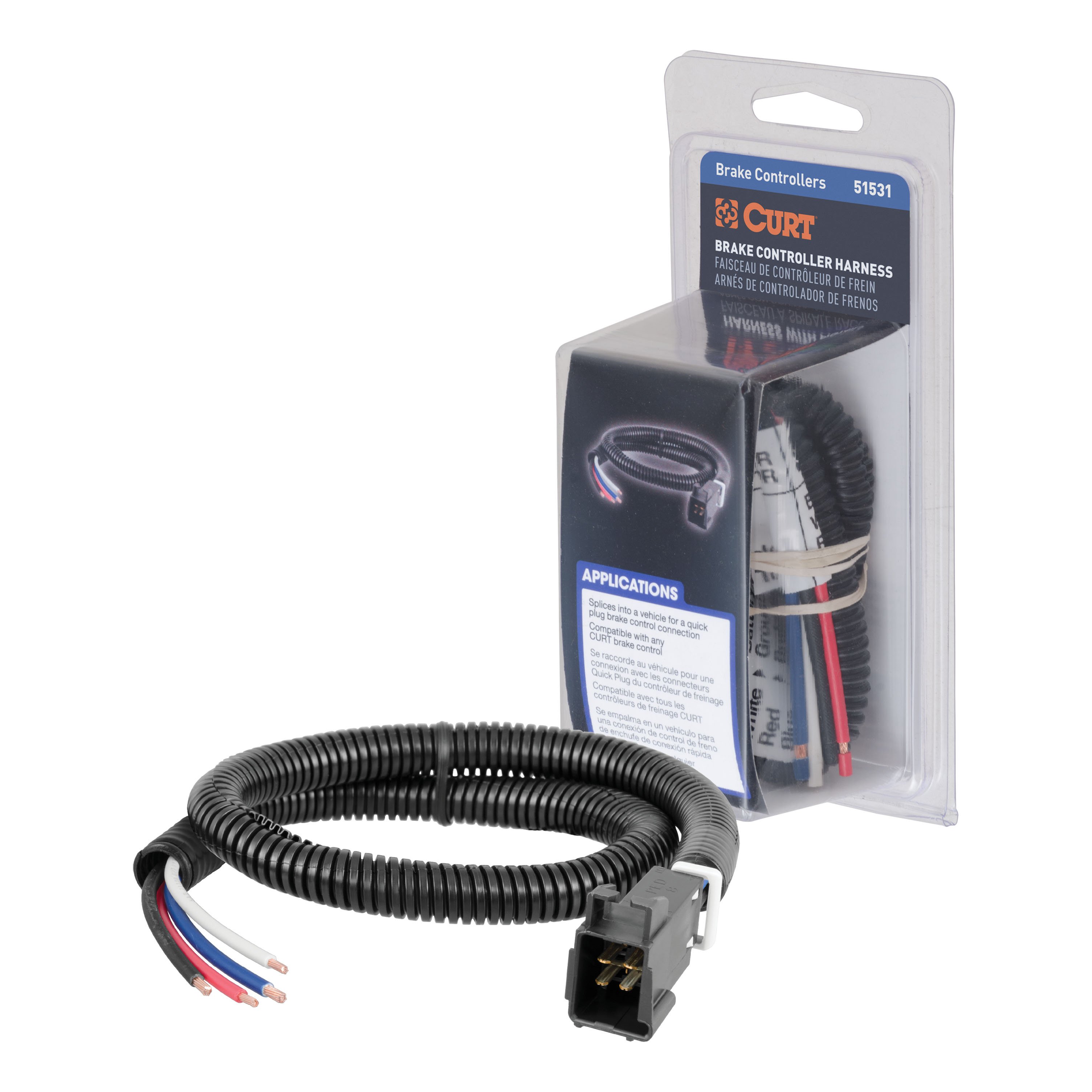 CURT 51531 Universal Trailer Brake Controller Harness with Pigtails thumbnail 0