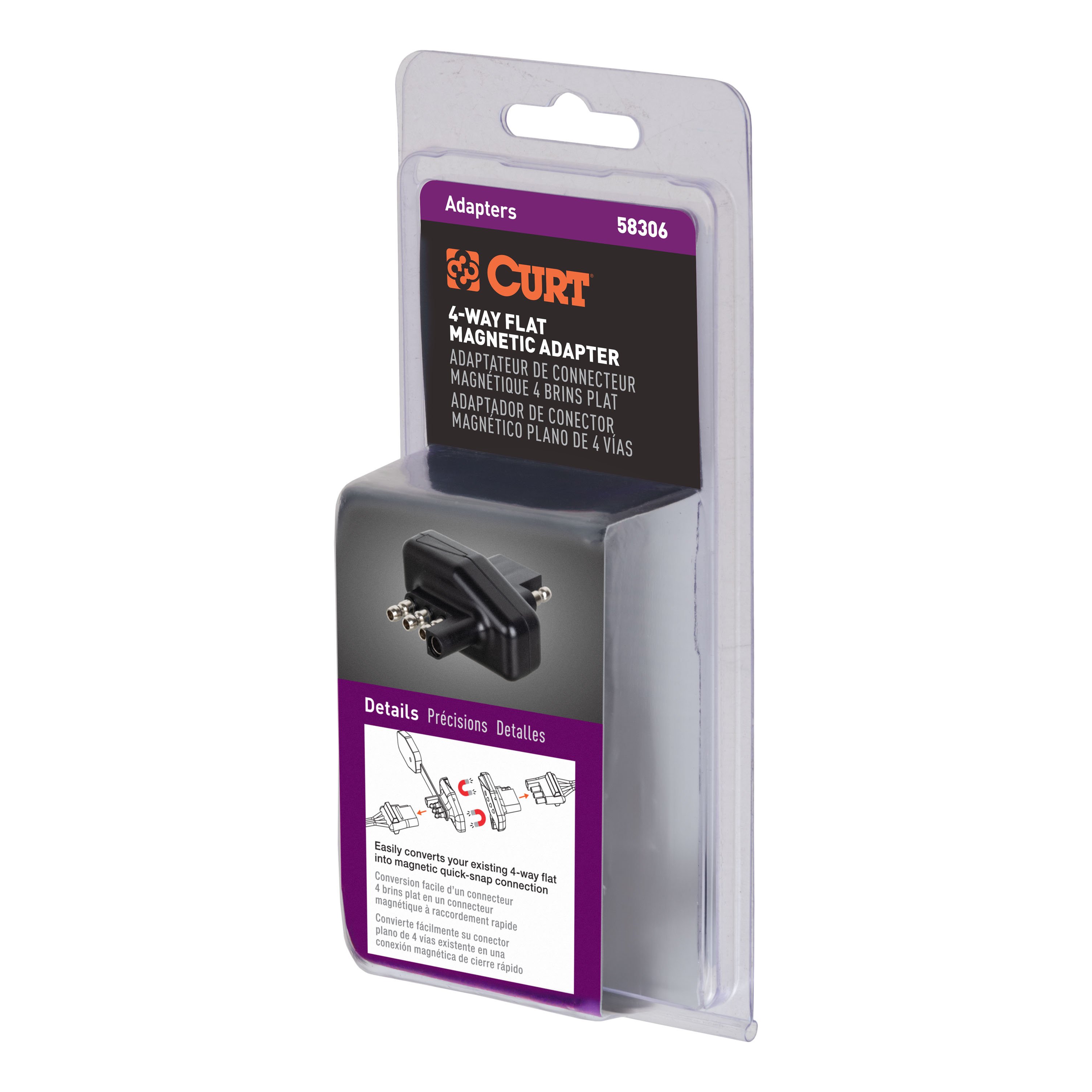 CURT 4-Way Flat Magnetic Connector Adapter 58306 thumbnail 6