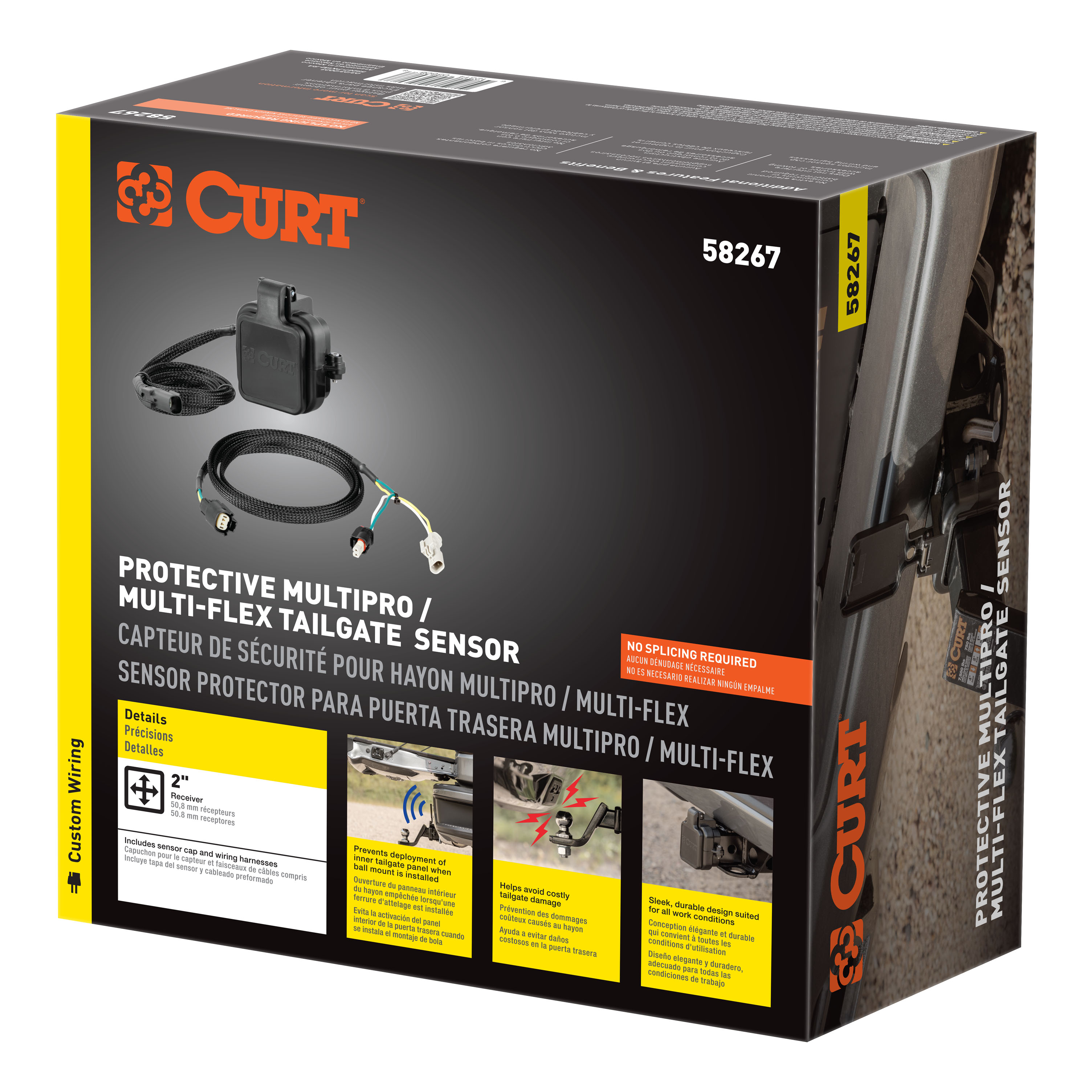 CURT Protective MultiPro / Multi-Flex Tailgate Sensor with 2" Hitch Cap 58267 thumbnail 6