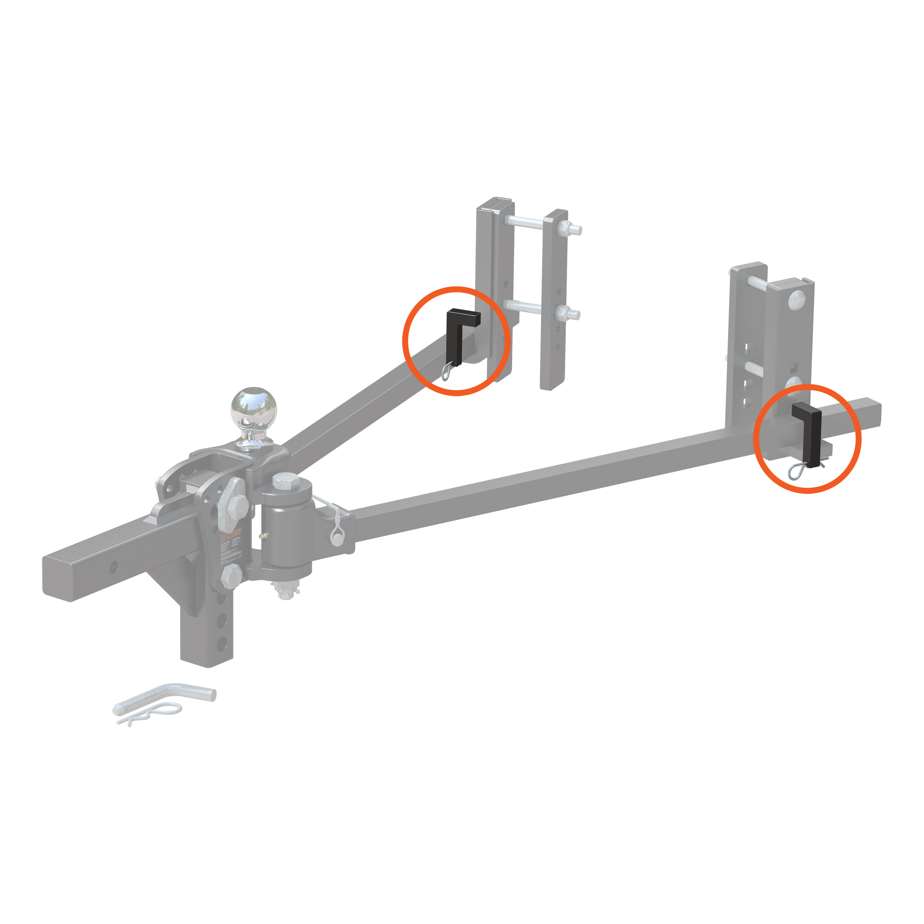 CURT Replacement TruTrack Weight Distribution Hitch Heavy-Duty L-Pin & Clip 17514 thumbnail 1