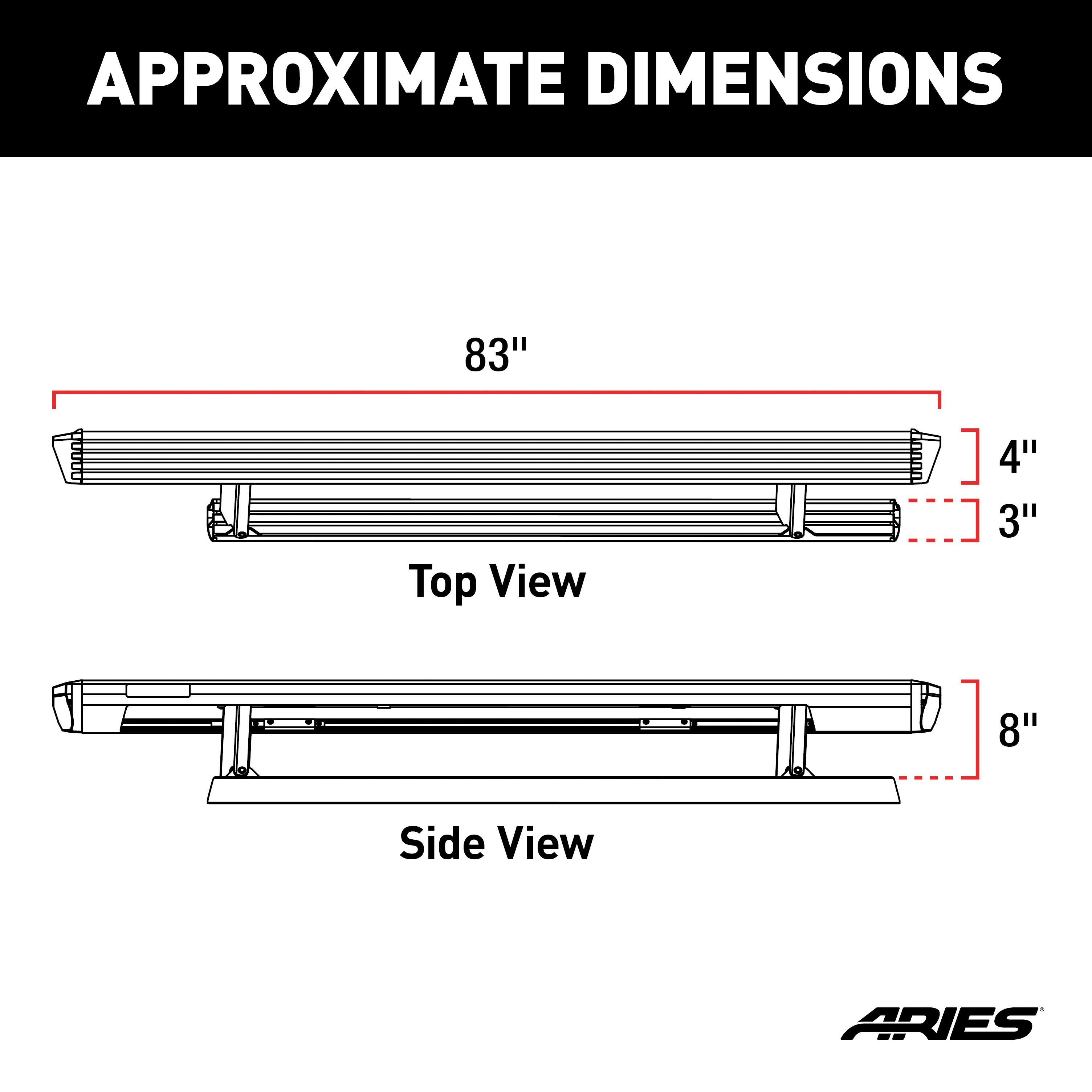 ARIES ActionTrac 87.6" Powered Running Boards, Select Ram 1500 Crew Cab Step Nerf Bar Kit thumbnail 10