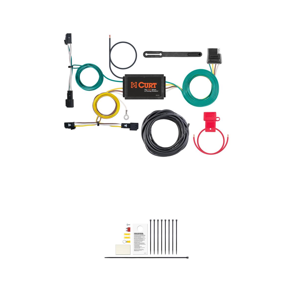 CURT Custom Wiring Harness, 4-Way Flat Output, Select Chevrolet Malibu Premier Trailer Connector Kit thumbnail 0