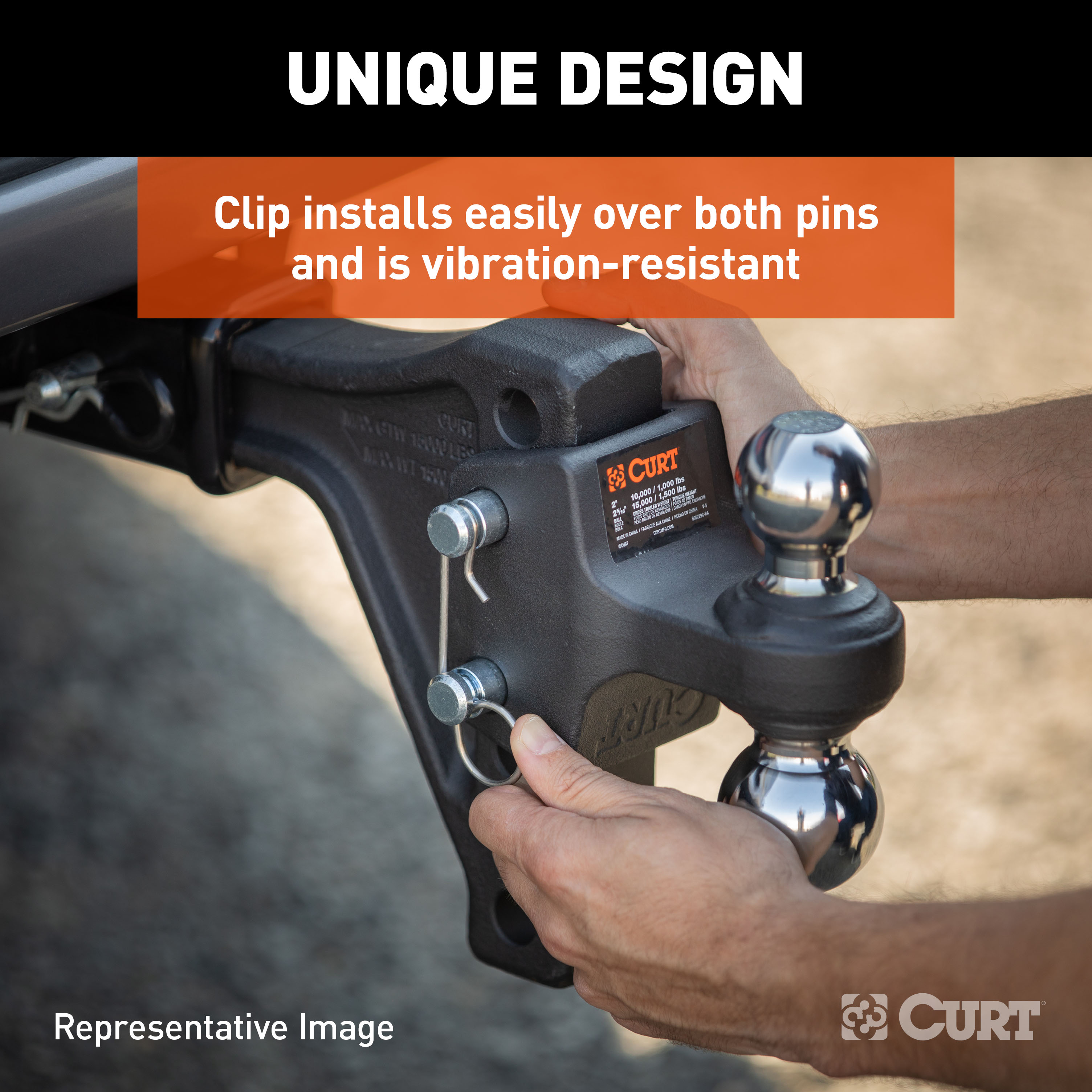 CURT HD Adjustable Trailer Hitch Ball Mount with Dual Ball, 2-1/2" Shank, 20K Trailer Hitch Ball Mount thumbnail 6