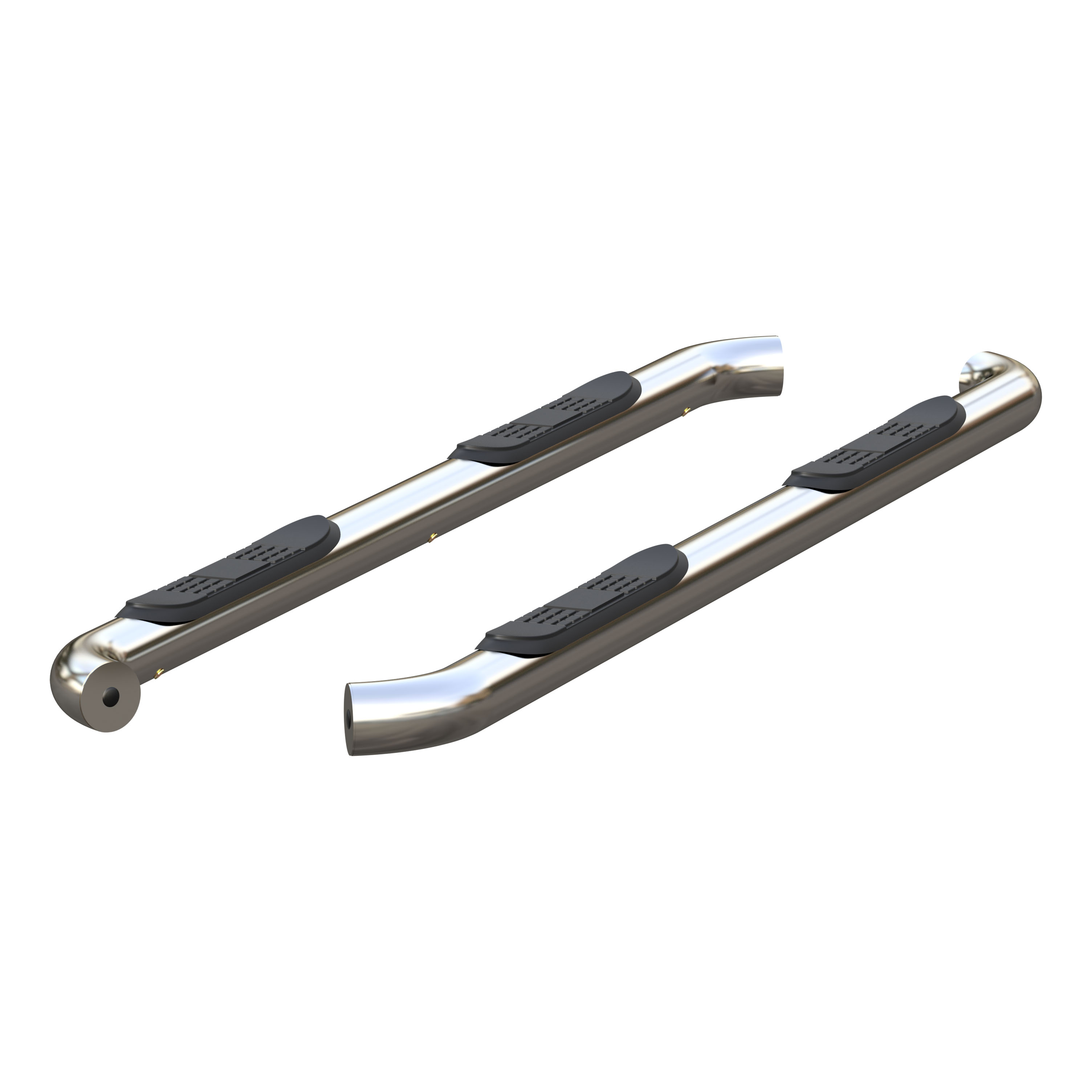 ARIES 3" Round Polished Stainless Side Bars, Select Ford Ranger SuperCrew Step Nerf Bar Kit thumbnail 2