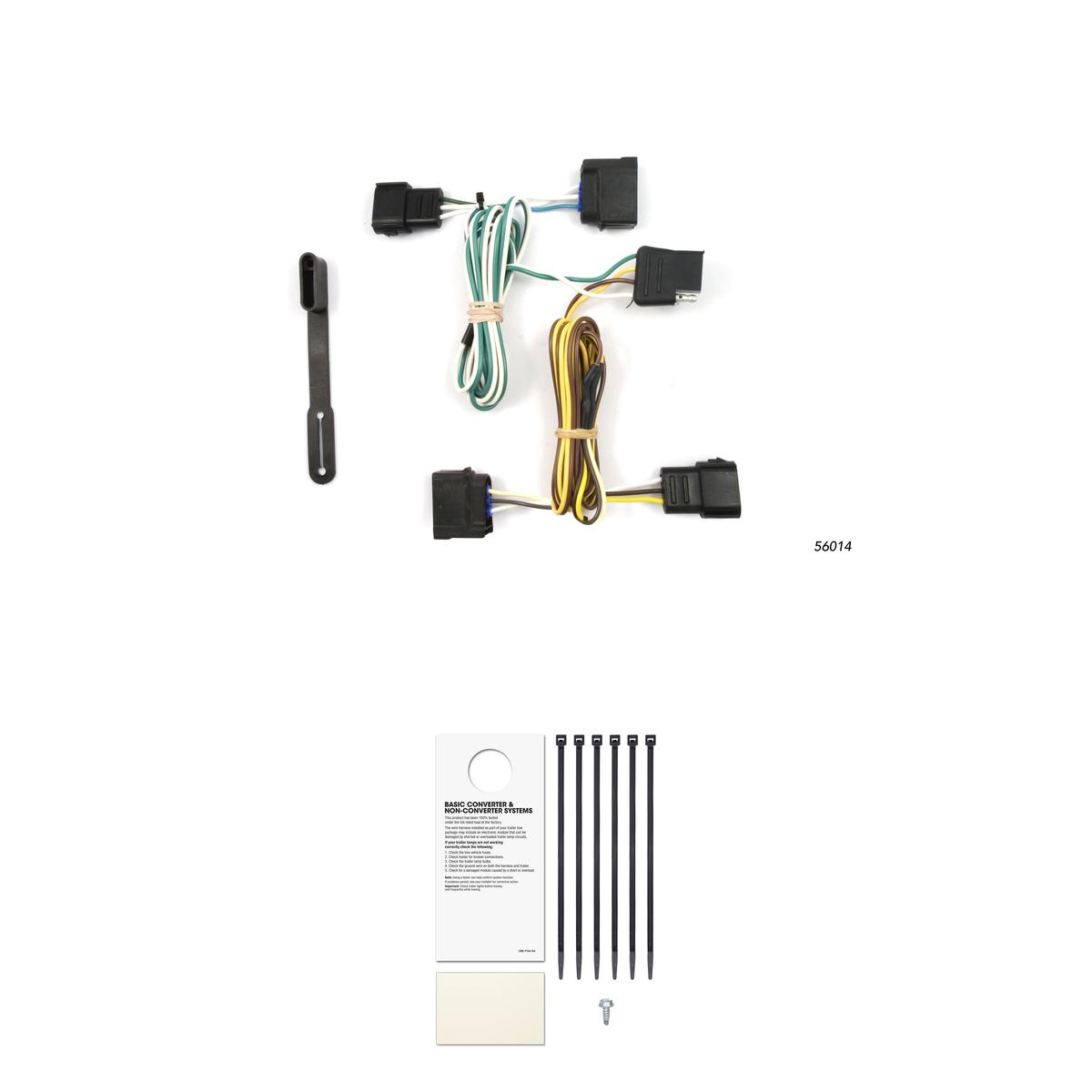CURT Custom Wiring, 4-Way Flat Output, Select Chevrolet Corvette, Ford Focus, Ranger Trailer Connector Kit thumbnail 0