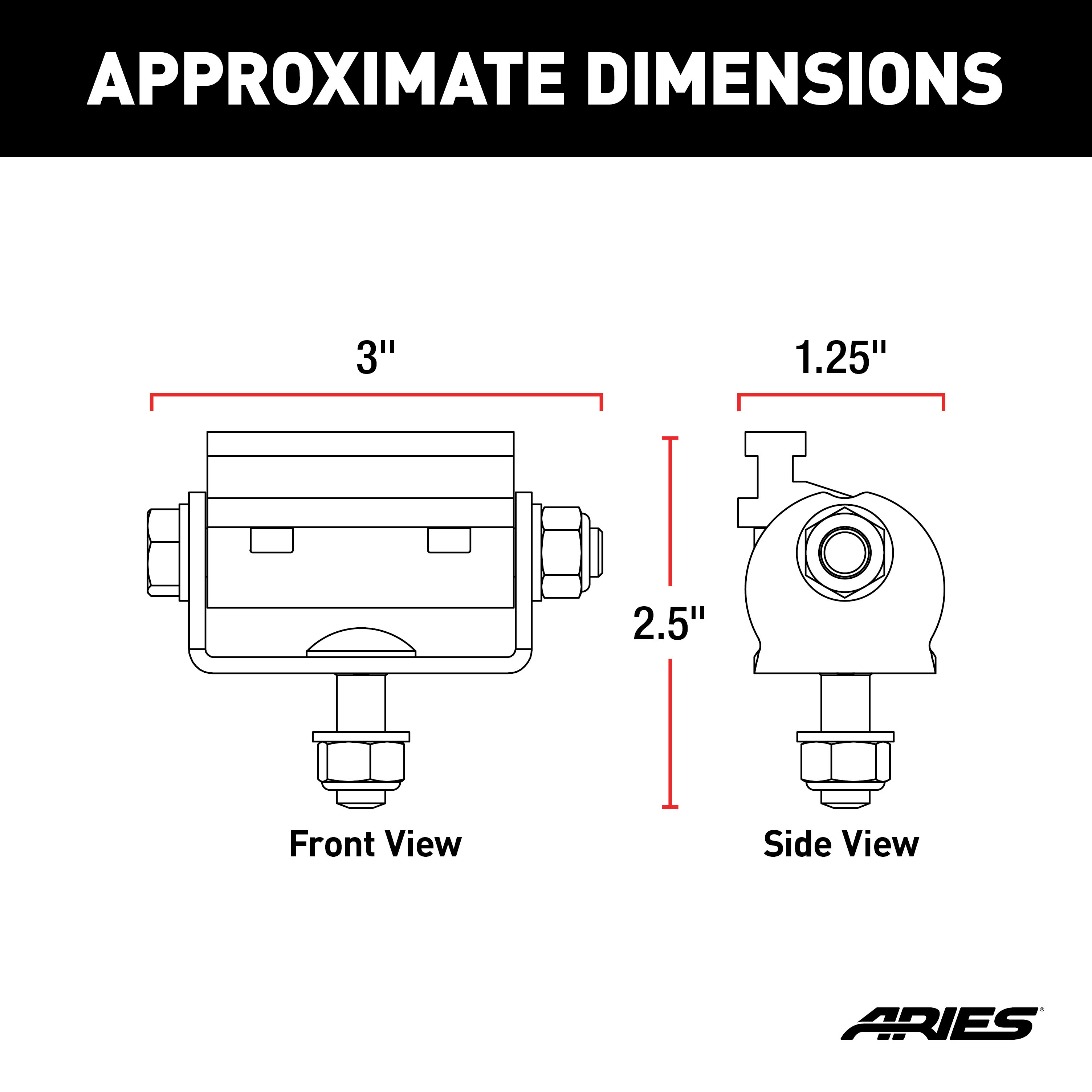 ARIES Base-Mount Light Bar Brackets Light Bar thumbnail 4