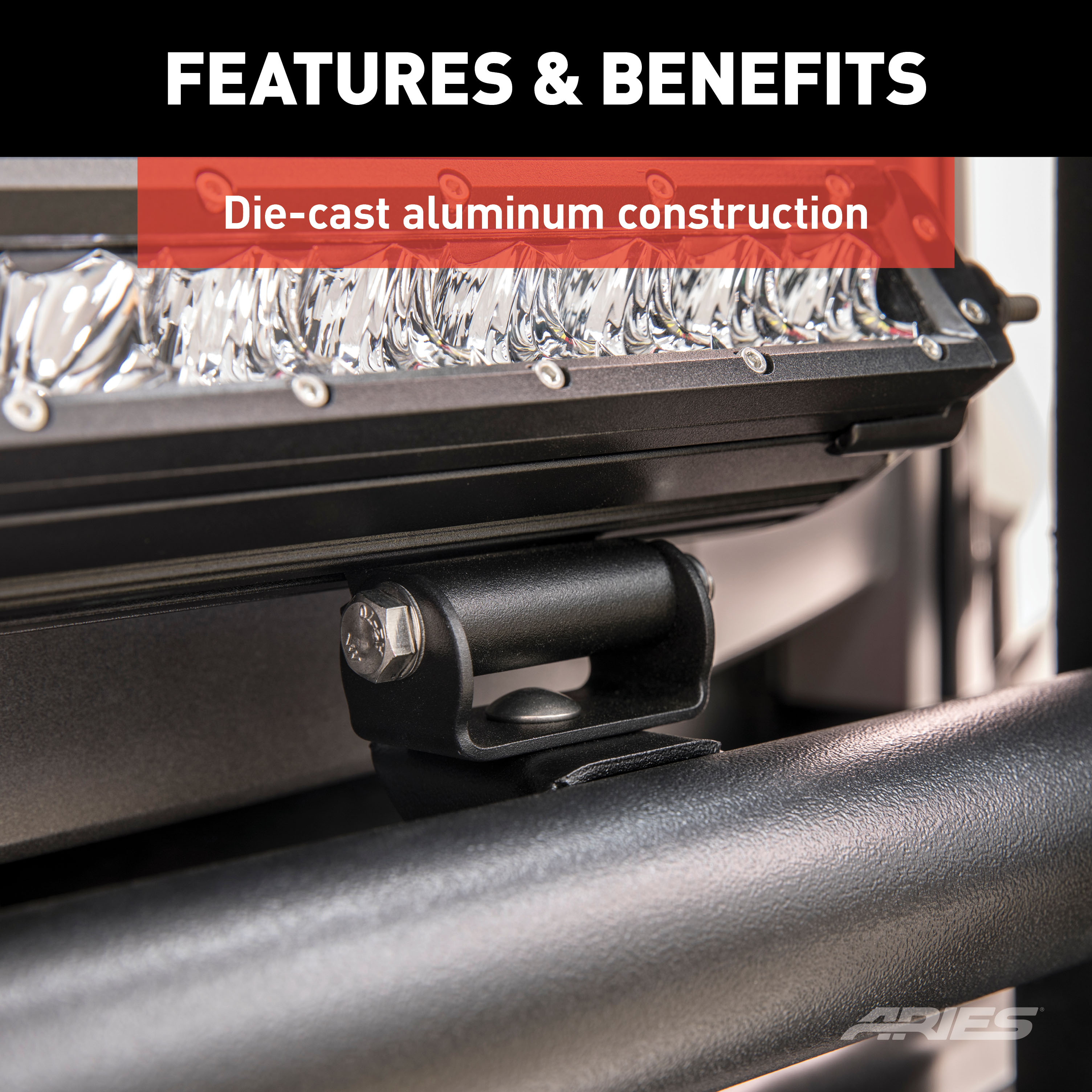 ARIES Base-Mount Light Bar Brackets Light Bar thumbnail 3