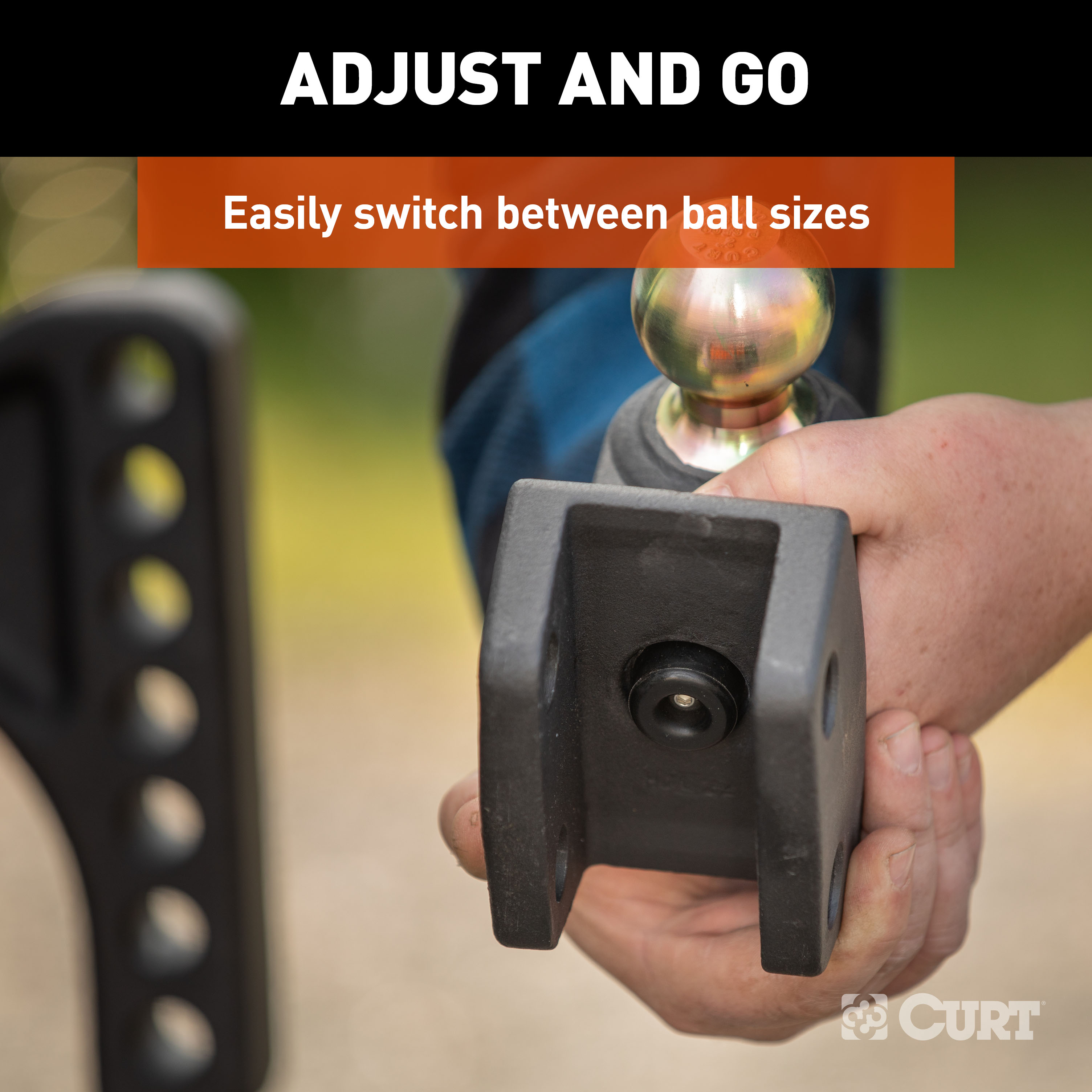 CURT HD Dual Ball Attachment for Weight Distribution Shank Trailer Hitch Ball Mount thumbnail 3