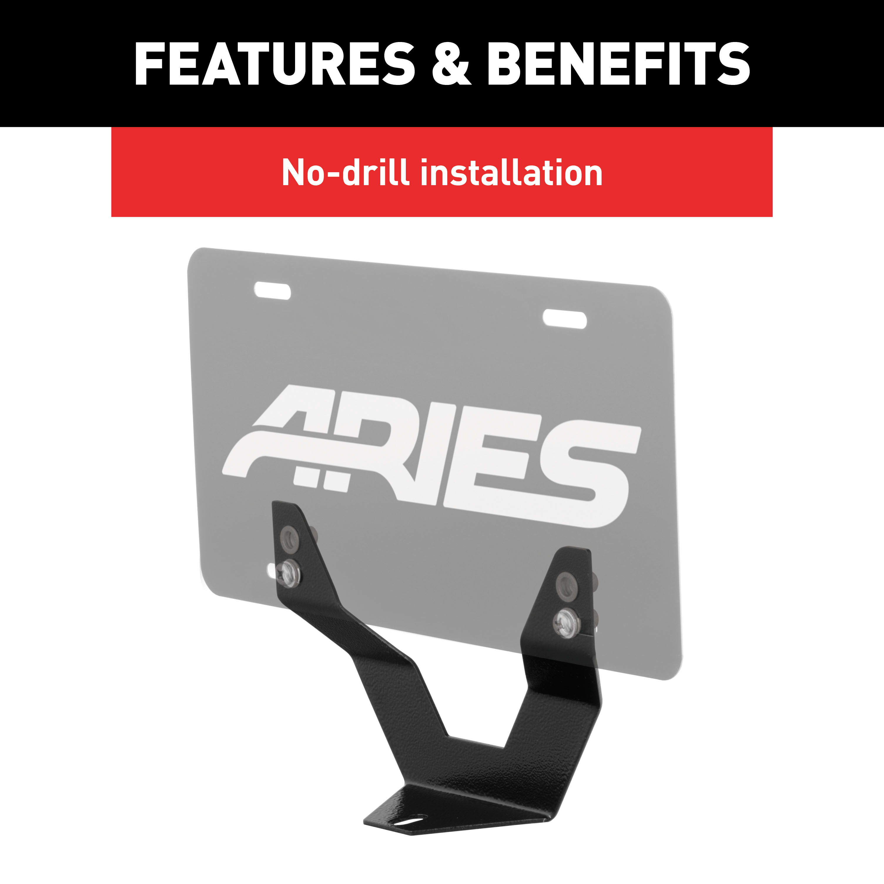 ARIES 3" Bull Bar License Plate Bracket License Plate Bracket thumbnail 4