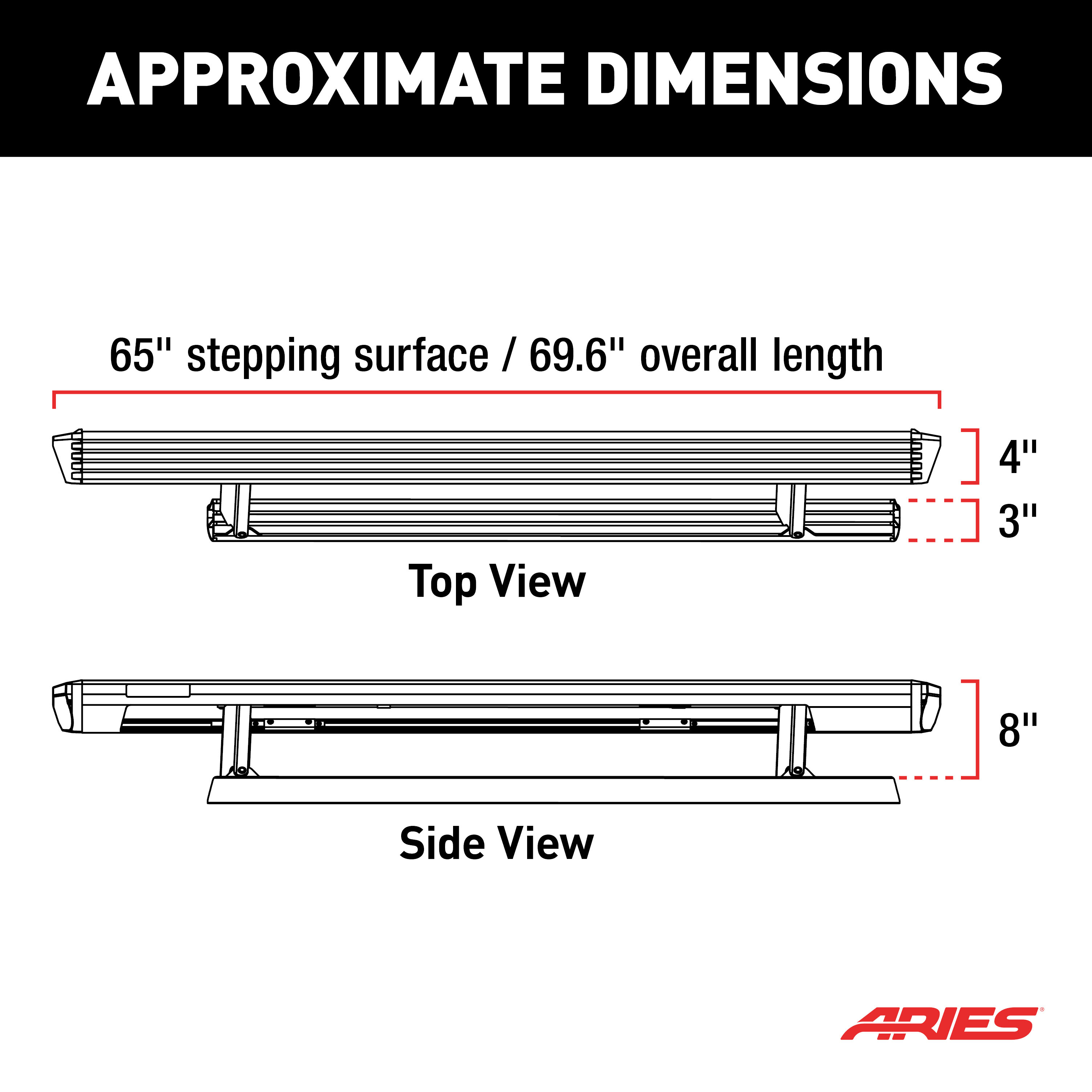ARIES ActionTrac 69.6" Powered Running Boards, Select Jeep Wrangler JK Step Nerf Bar Kit thumbnail 1