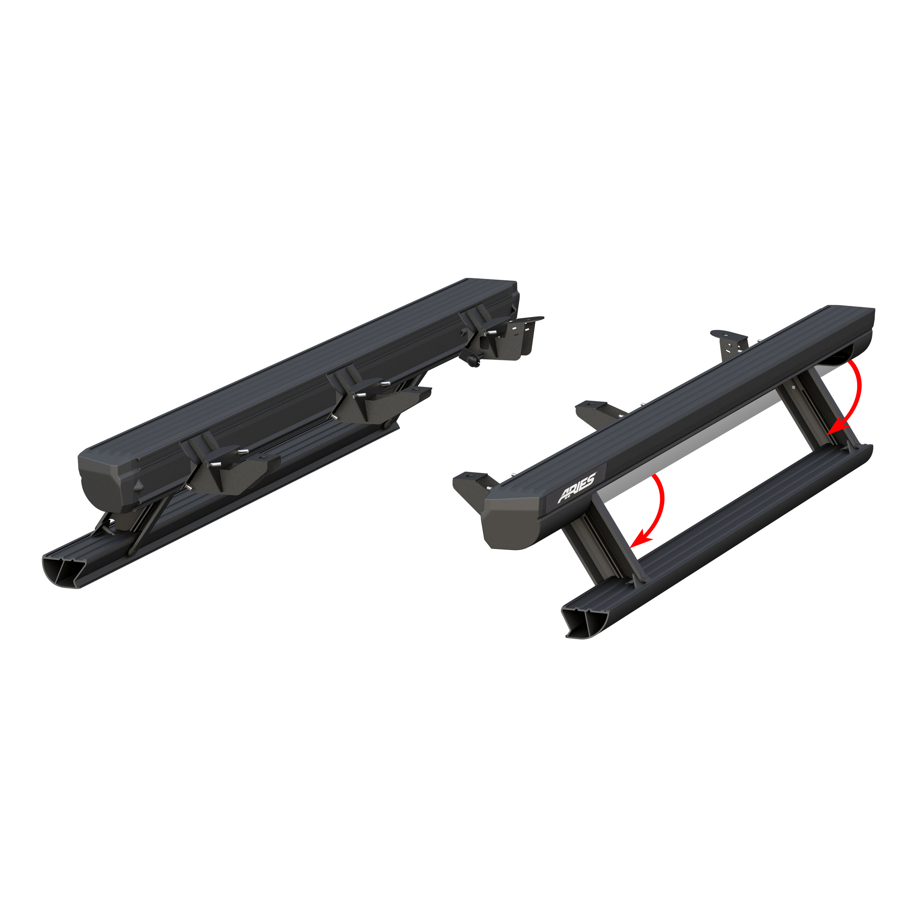 ARIES ActionTrac 69.6" Powered Running Boards, Select Jeep Wrangler JK Step Nerf Bar Kit thumbnail 2