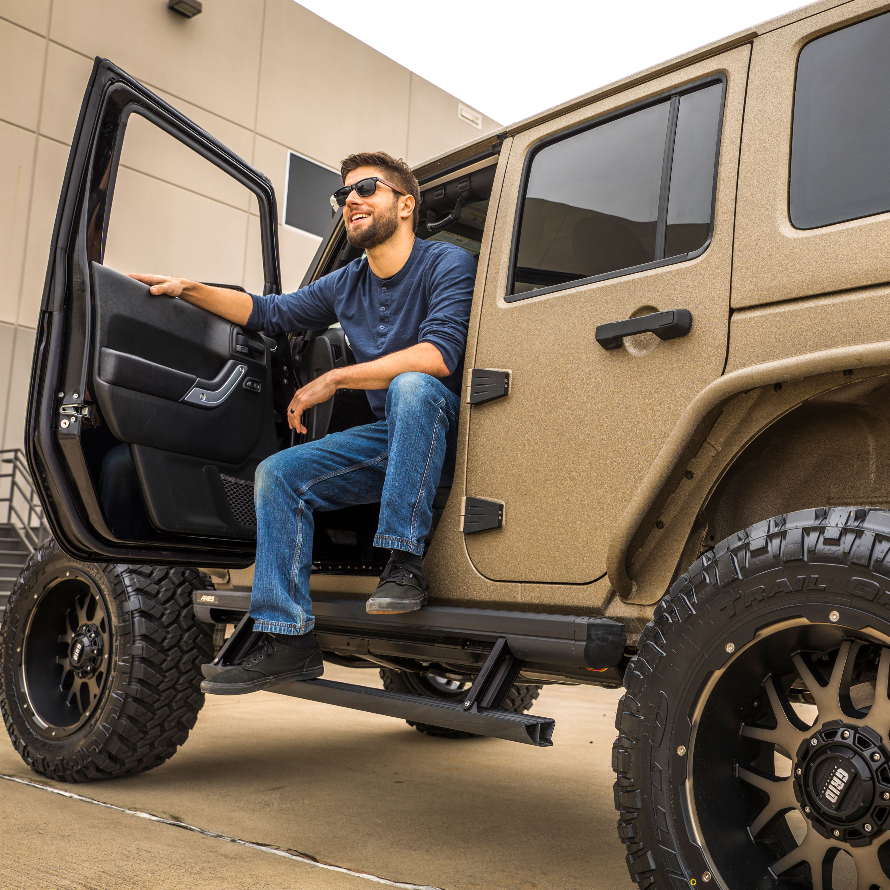 ARIES ActionTrac 69.6" Powered Running Boards, Select Jeep Wrangler JK Step Nerf Bar Kit thumbnail 13