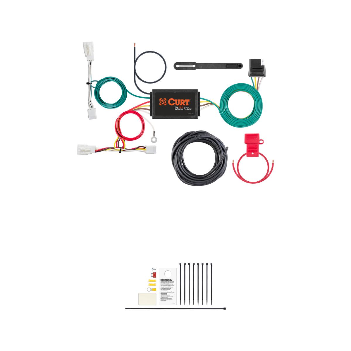 CURT Custom Wiring Harness, 4-Way Flat Output, Select Toyota Avalon Trailer Connector Kit thumbnail 0