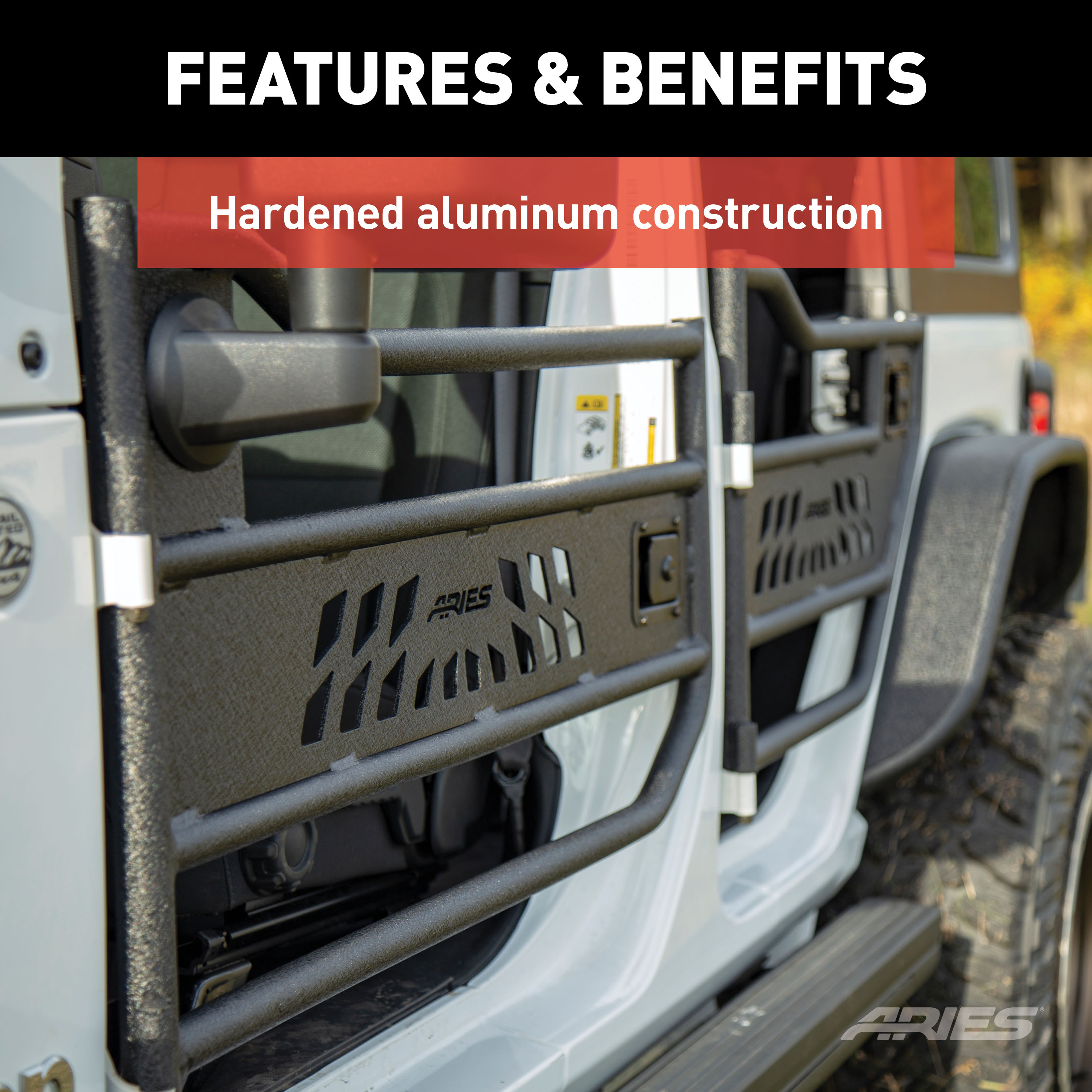 ARIES Jeep Wrangler JL, Gladiator Aluminum Front Tube Doors Door thumbnail 5