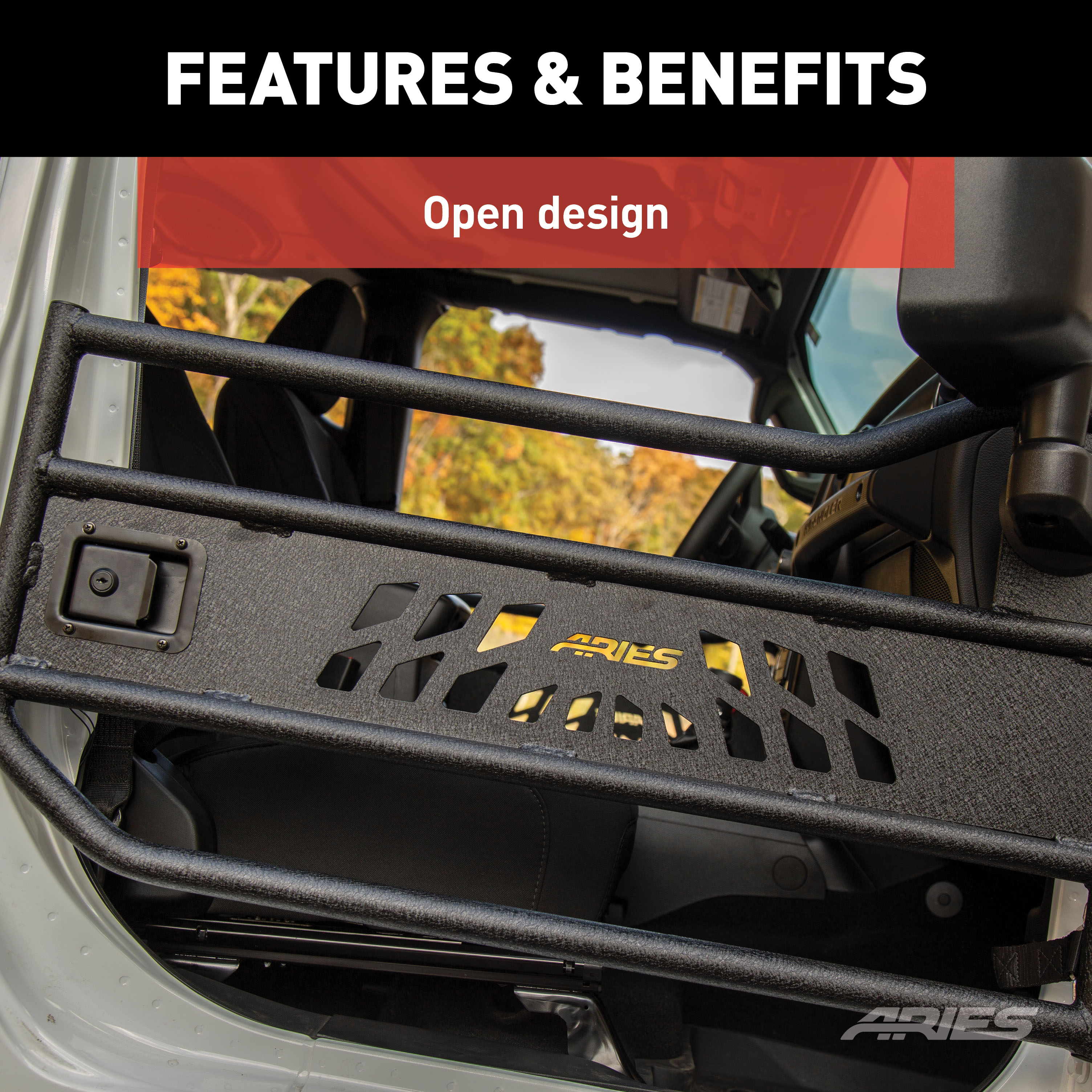 ARIES Jeep Wrangler JL, Gladiator Aluminum Front Tube Doors Door thumbnail 3