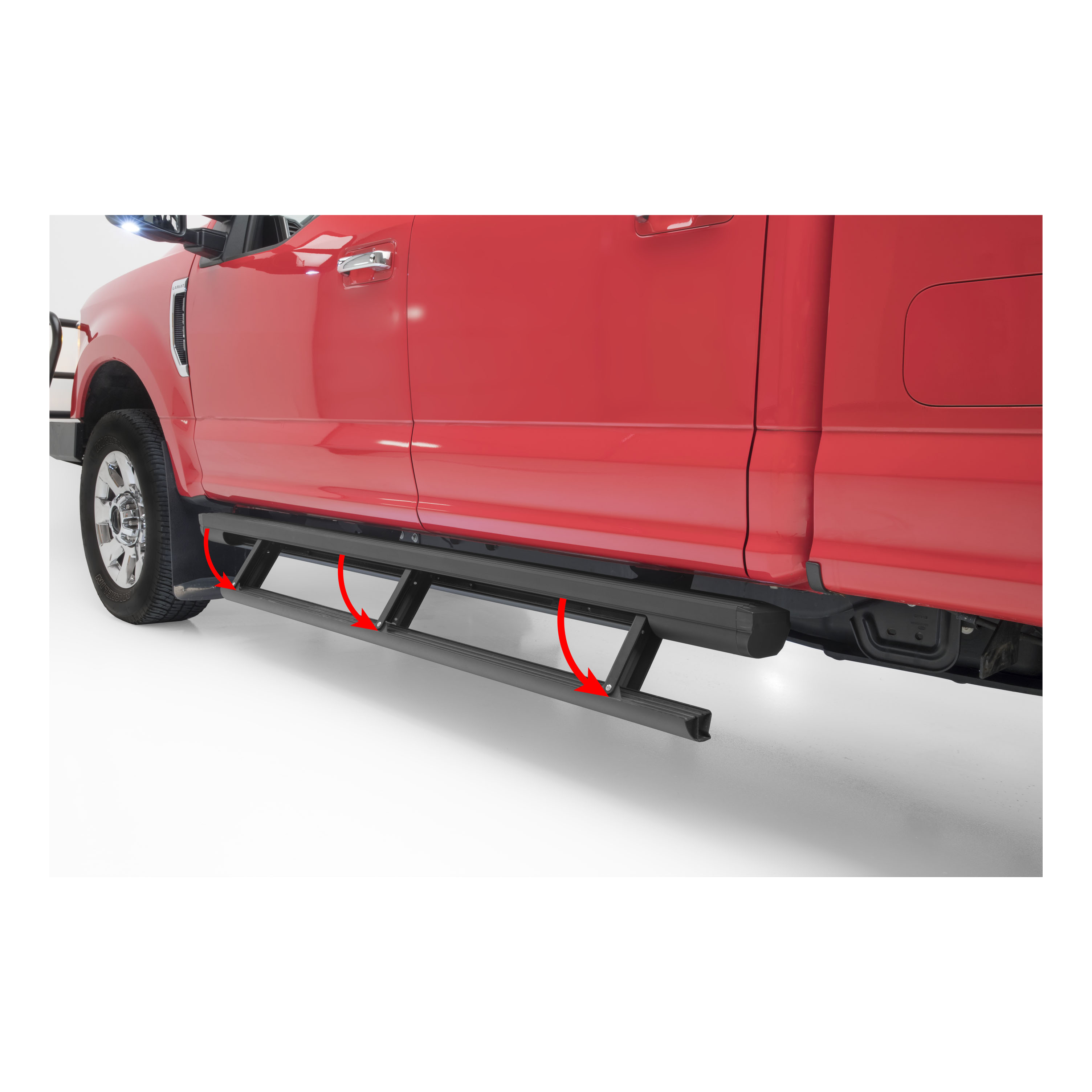 ARIES ActionTrac 87.6" Powered Running Boards, Select Ford F-Series Crew Cab Step Nerf Bar Kit thumbnail 0