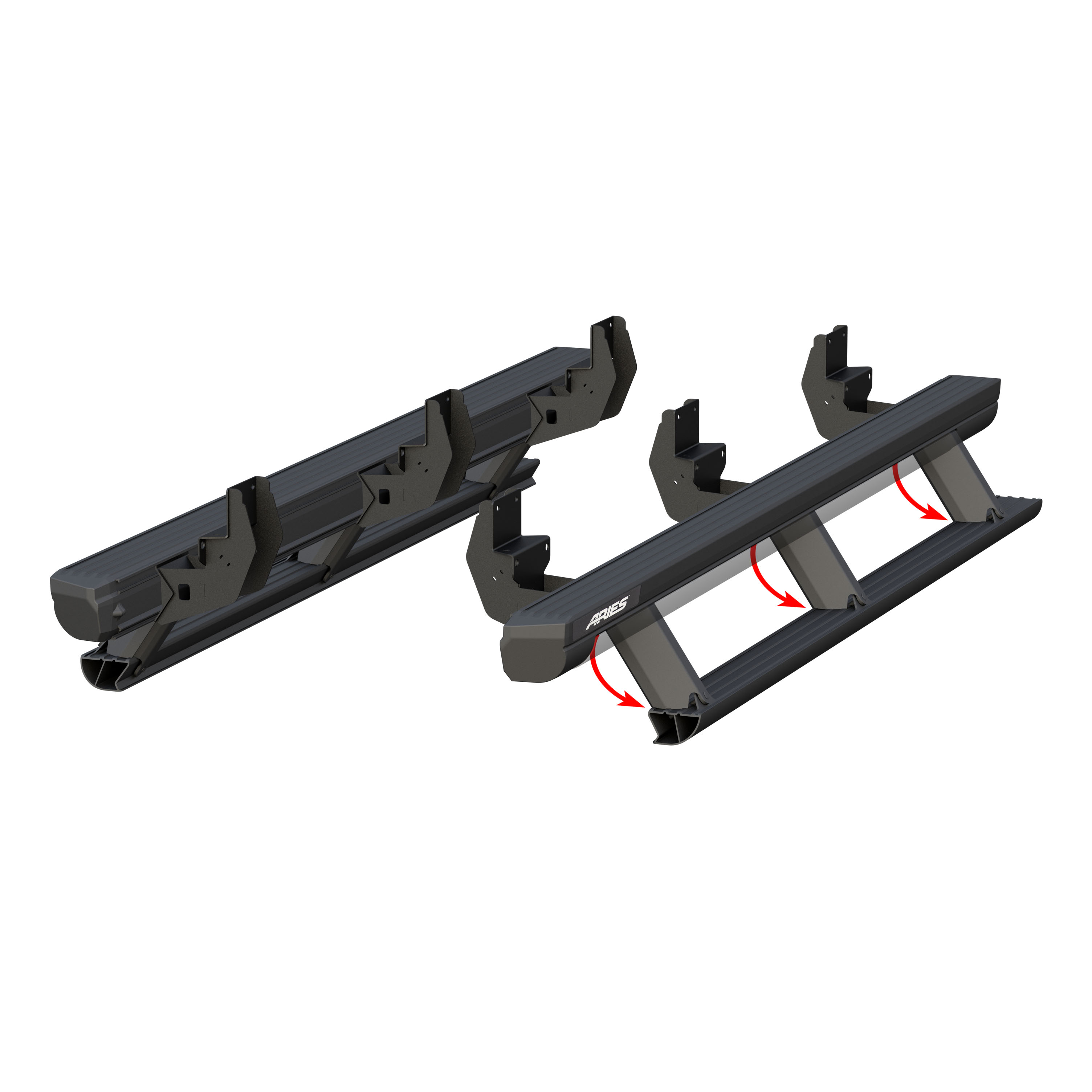 ARIES ActionTrac 87.6" Powered Running Boards, Select Ford F-Series Crew Cab Step Nerf Bar Kit thumbnail 1