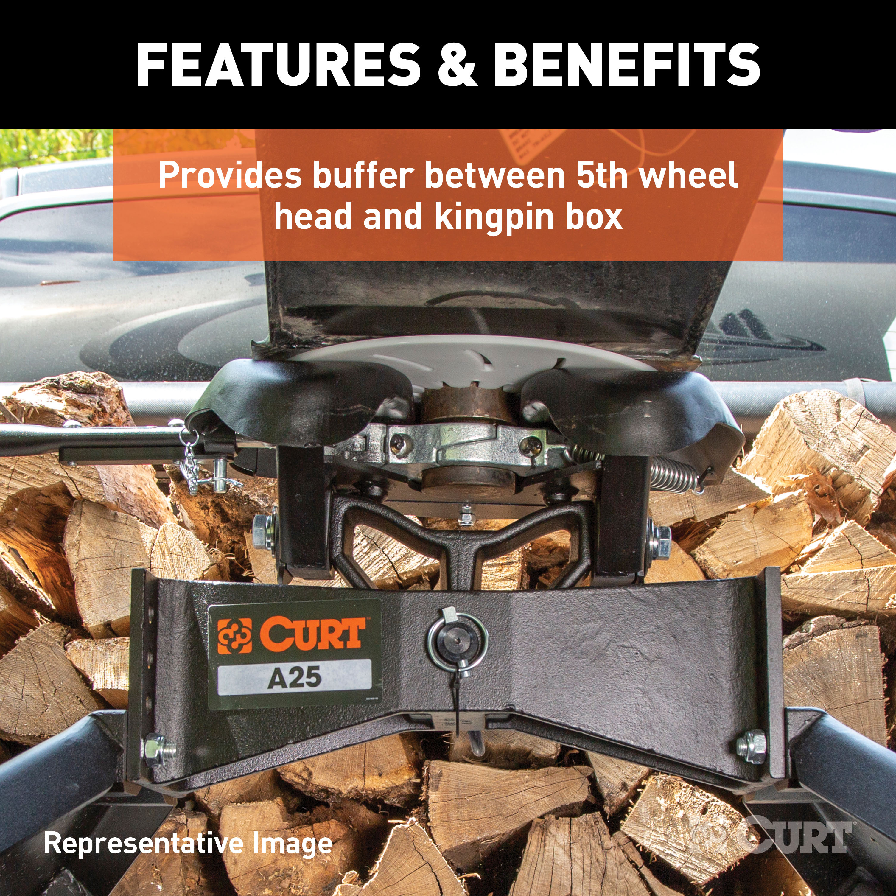 CURT 10" 5th Wheel Lube Plates (25-Pack) Fifth Wheel Trailer Hitch Lube Plate thumbnail 2