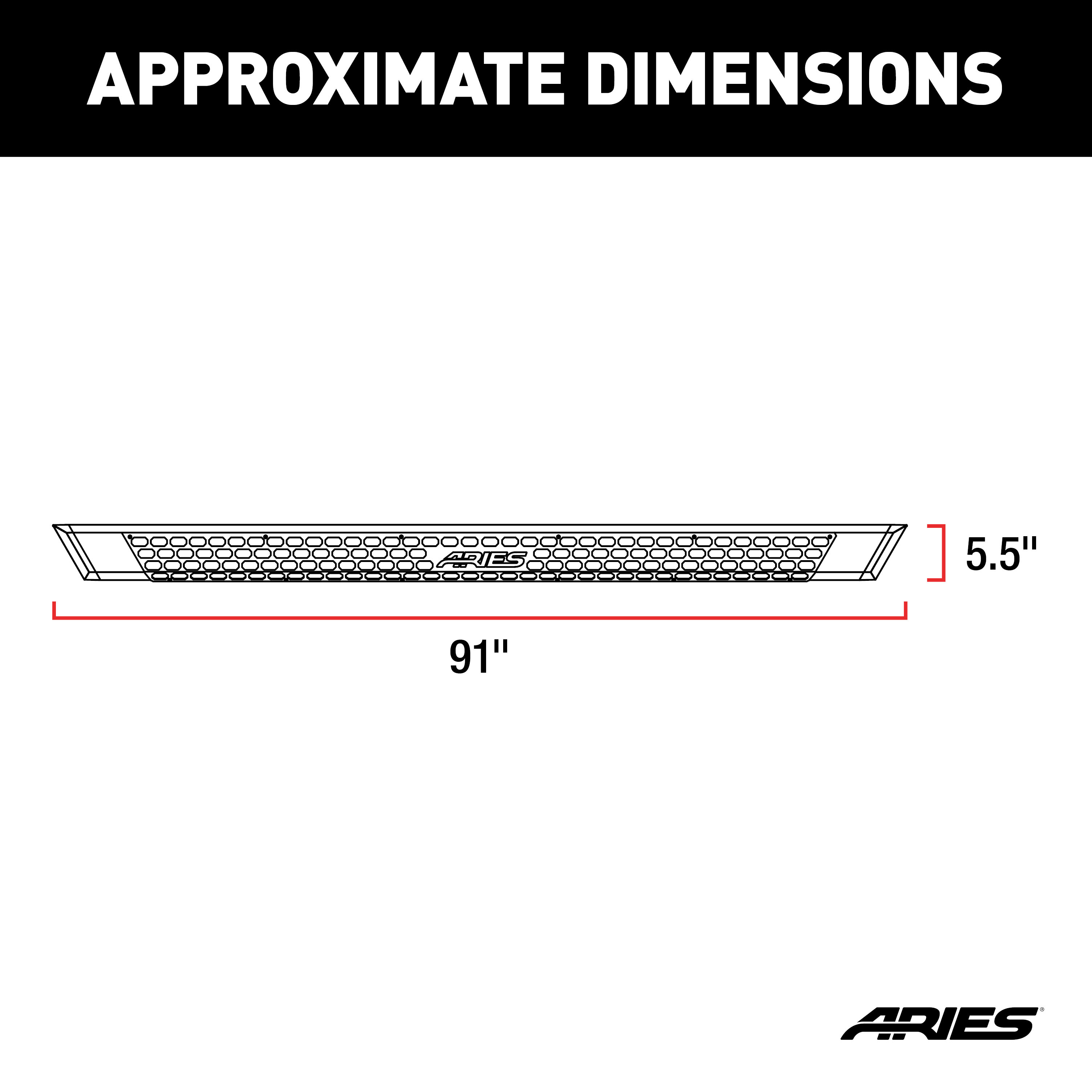 ARIES AdvantEDGE 5-1/2" x 91" Black Aluminum Side Bars, Select Ram 2500, 3500 Step Nerf Bar Kit thumbnail 1