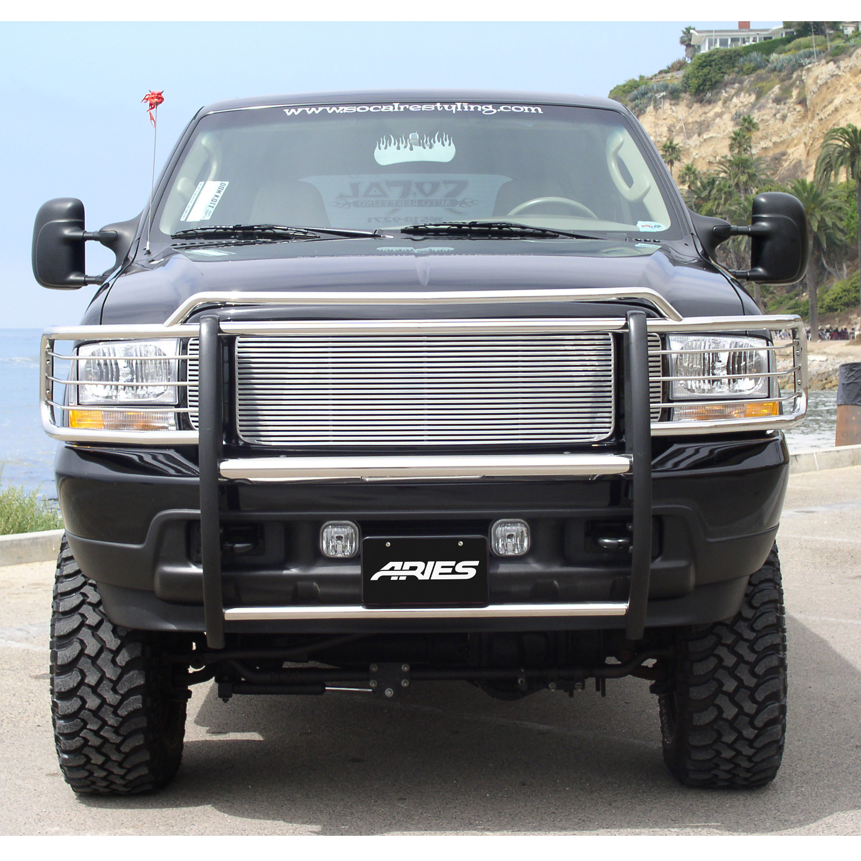 ARIES Polished Stainless Grille Guard, Select Ford Excursion, F-250, F-350 Super Duty Grille Guard thumbnail 9