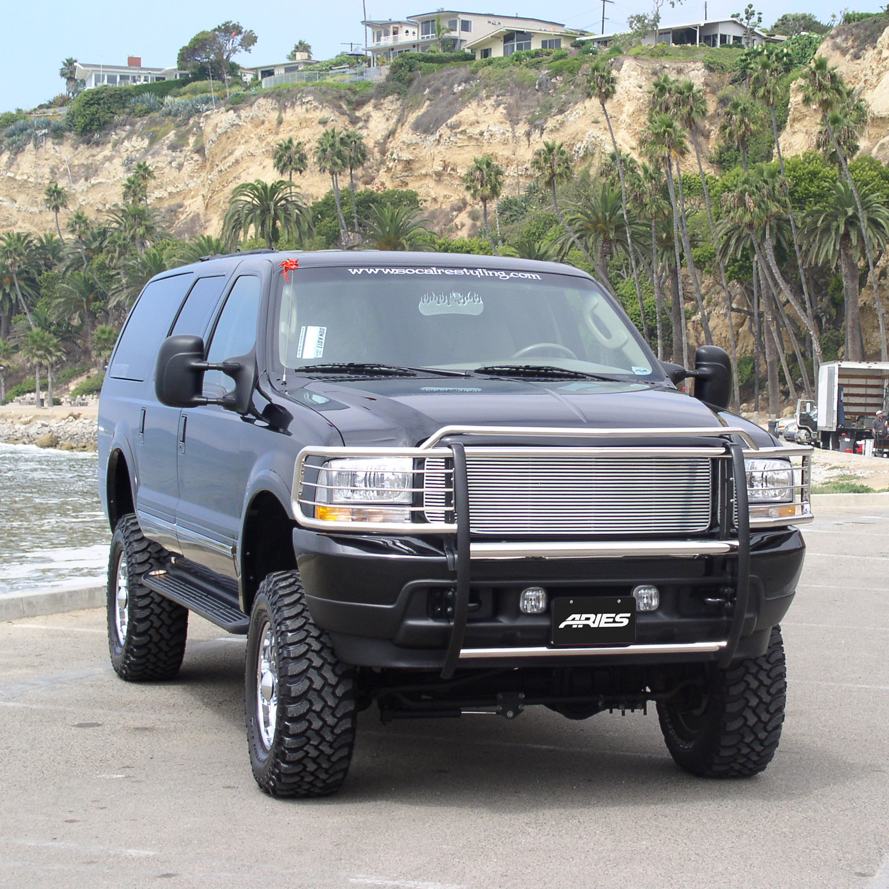 ARIES Polished Stainless Grille Guard, Select Ford Excursion, F-250, F-350 Super Duty Grille Guard thumbnail 8
