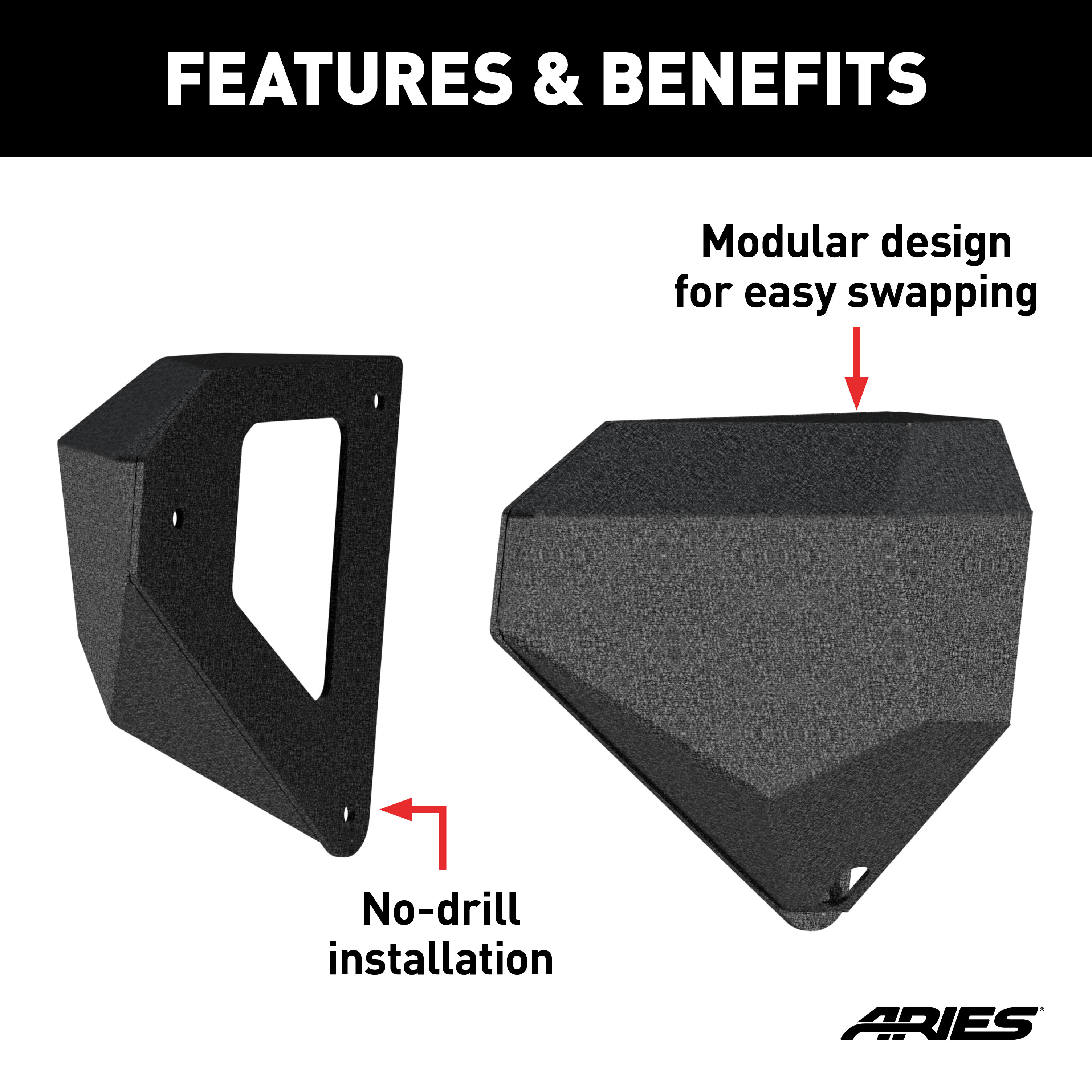 ARIES TrailChaser Jeep Wrangler, Gladiator Aluminum Front Bumper Corners Bumper thumbnail 1