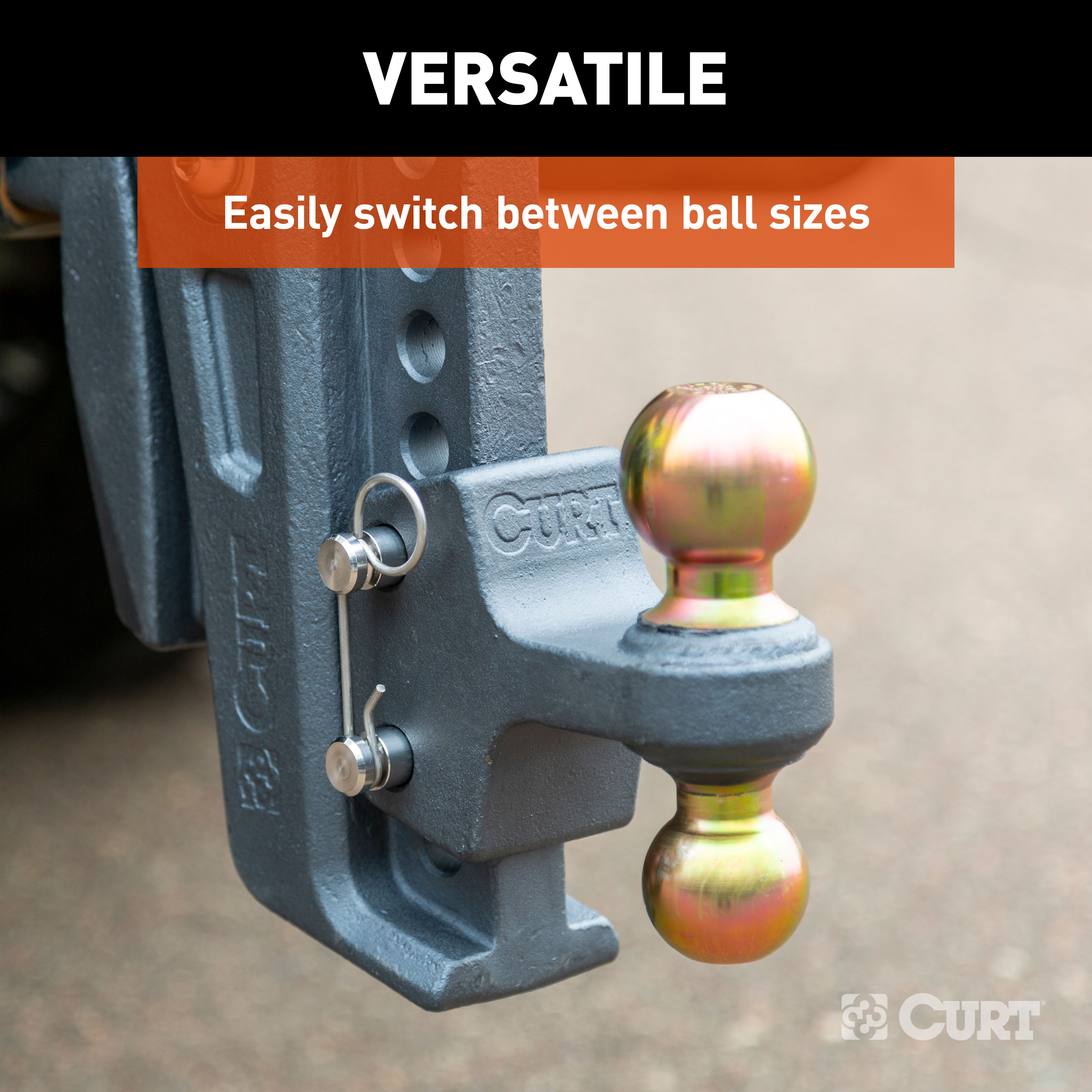 CURT Replacement Rebellion XD Dual Ball, 2" & 2-5/16", Up to 20K Trailer Hitch Ball Mount thumbnail 5