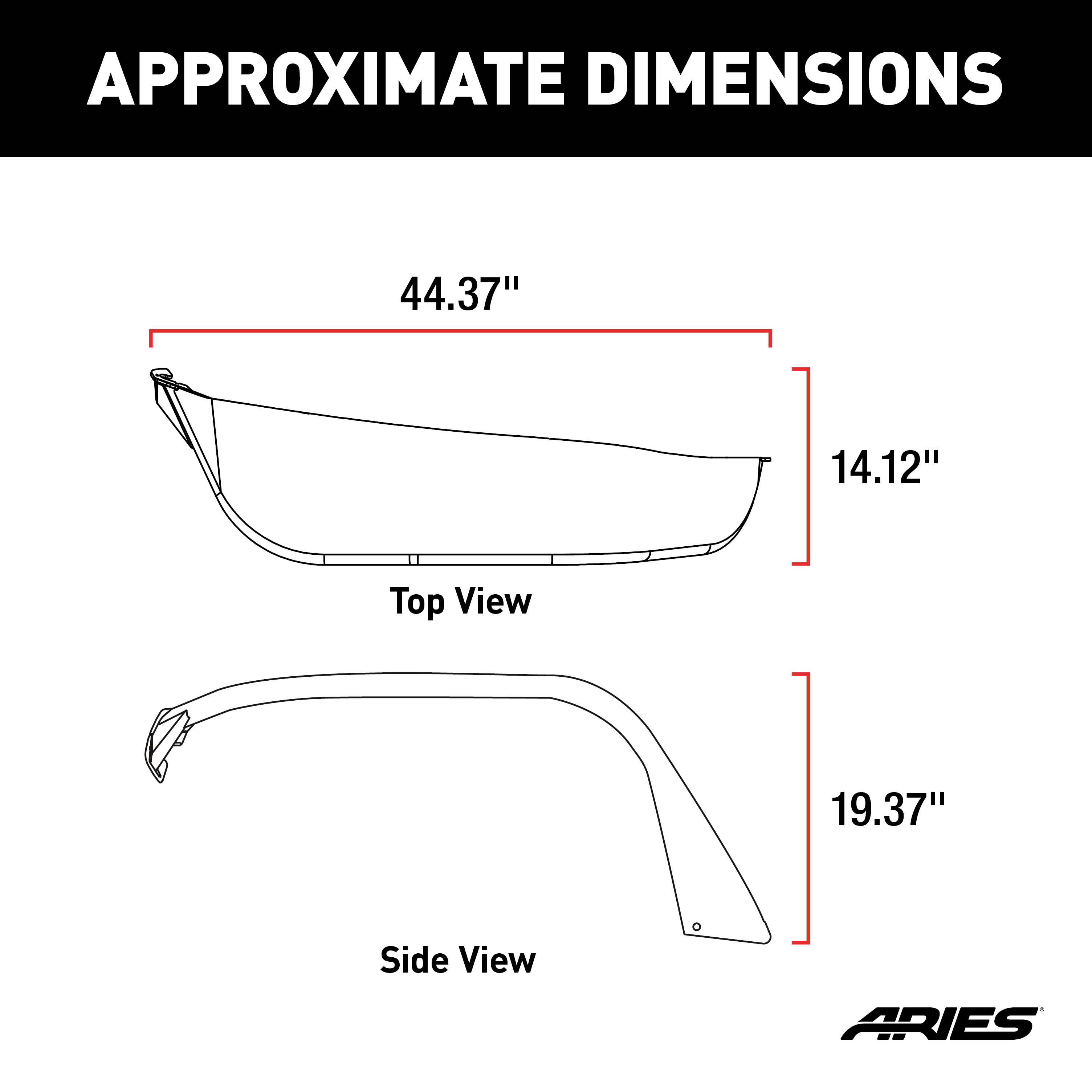 ARIES Jeep Wrangler JL Black Aluminum Front Fender Flares Fender Flare thumbnail 2
