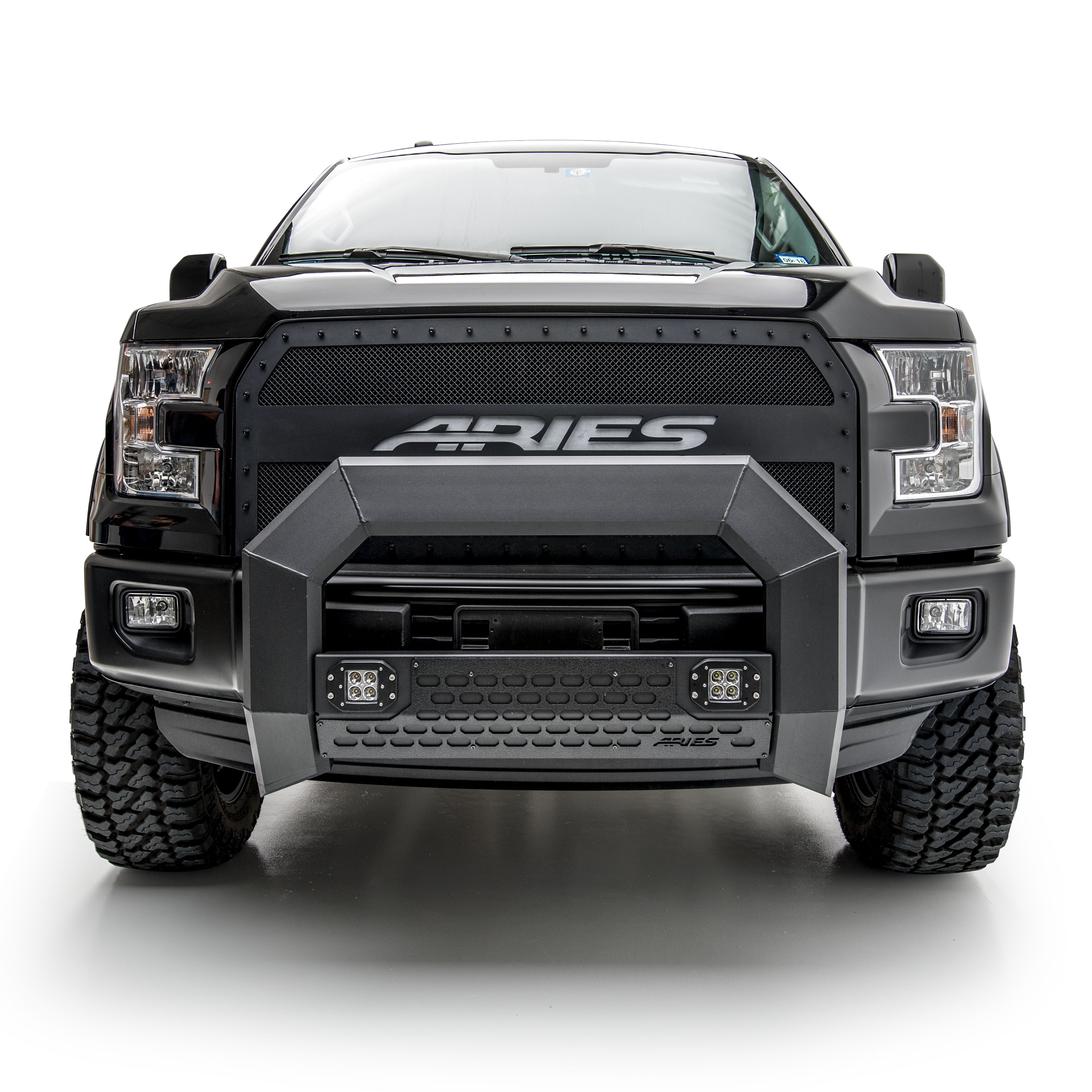 ARIES AdvantEDGE 5-1/2" Black Aluminum Bull Bar with Lights, Select Ford F-150 Brush Guard thumbnail 11