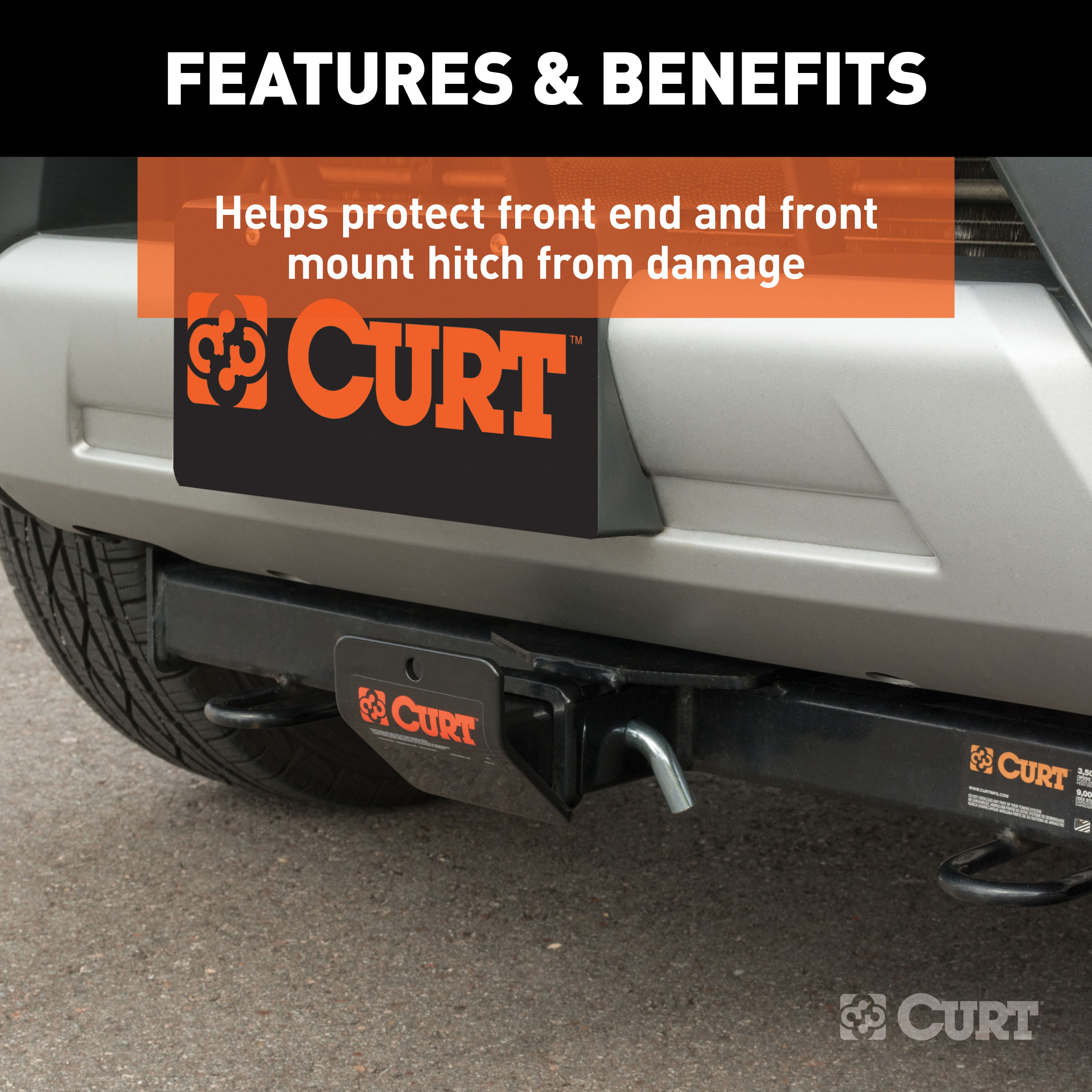 CURT Hitch-Mounted Skid Shield (Fits 2" Receiver) Trailer Hitch thumbnail 2