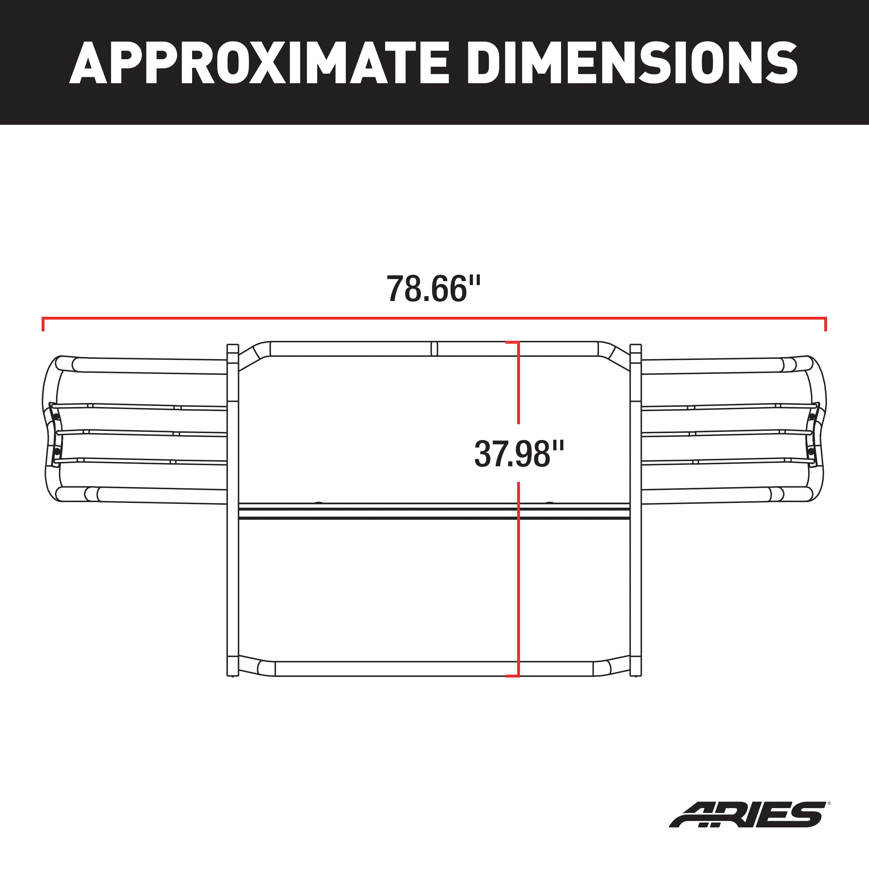 ARIES Polished Stainless Grille Guard, Select Ford F-250, F-350 Super Duty Grille Guard thumbnail 7