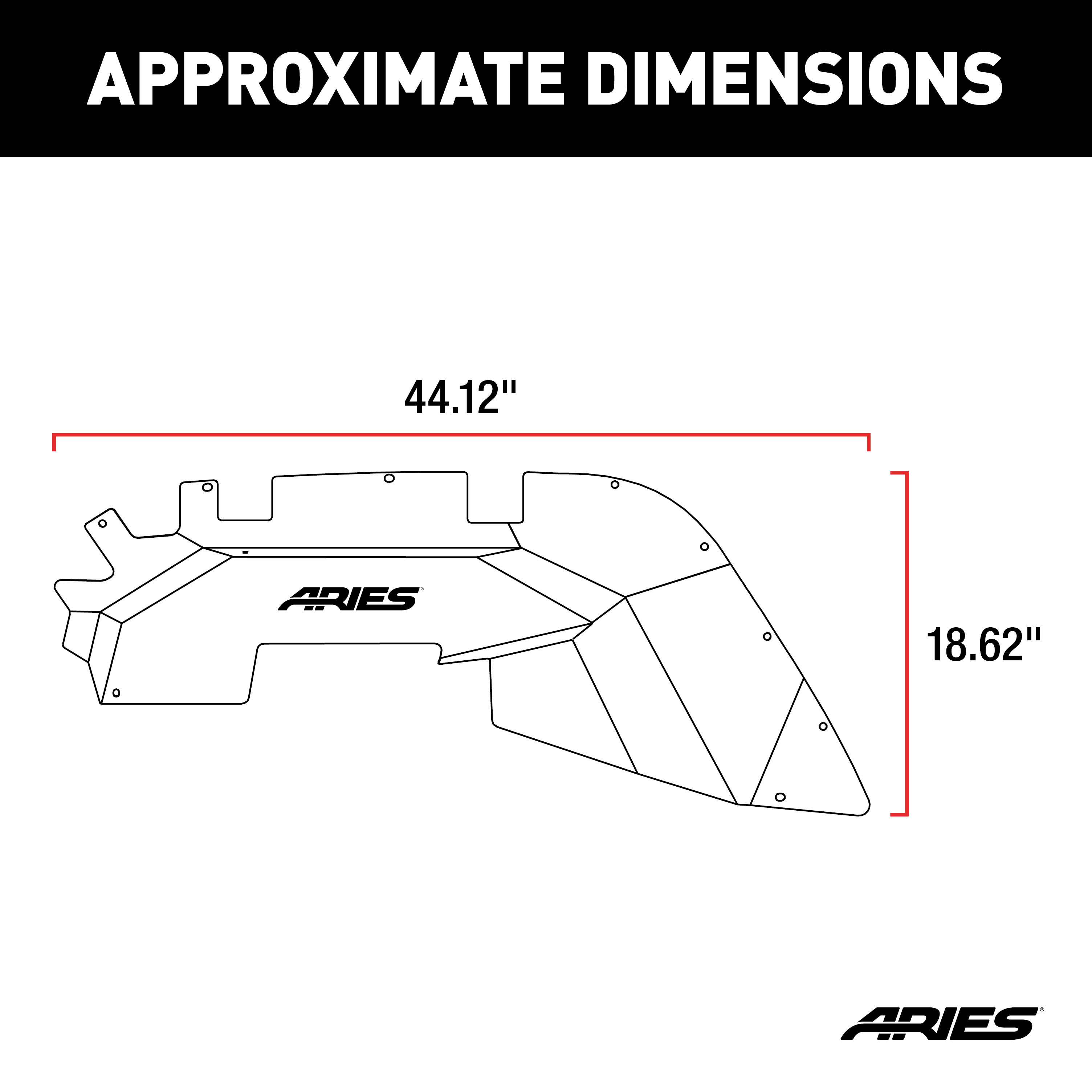 ARIES Jeep Wrangler JL Aluminum Front Inner Fender Liners Fender Liner thumbnail 7
