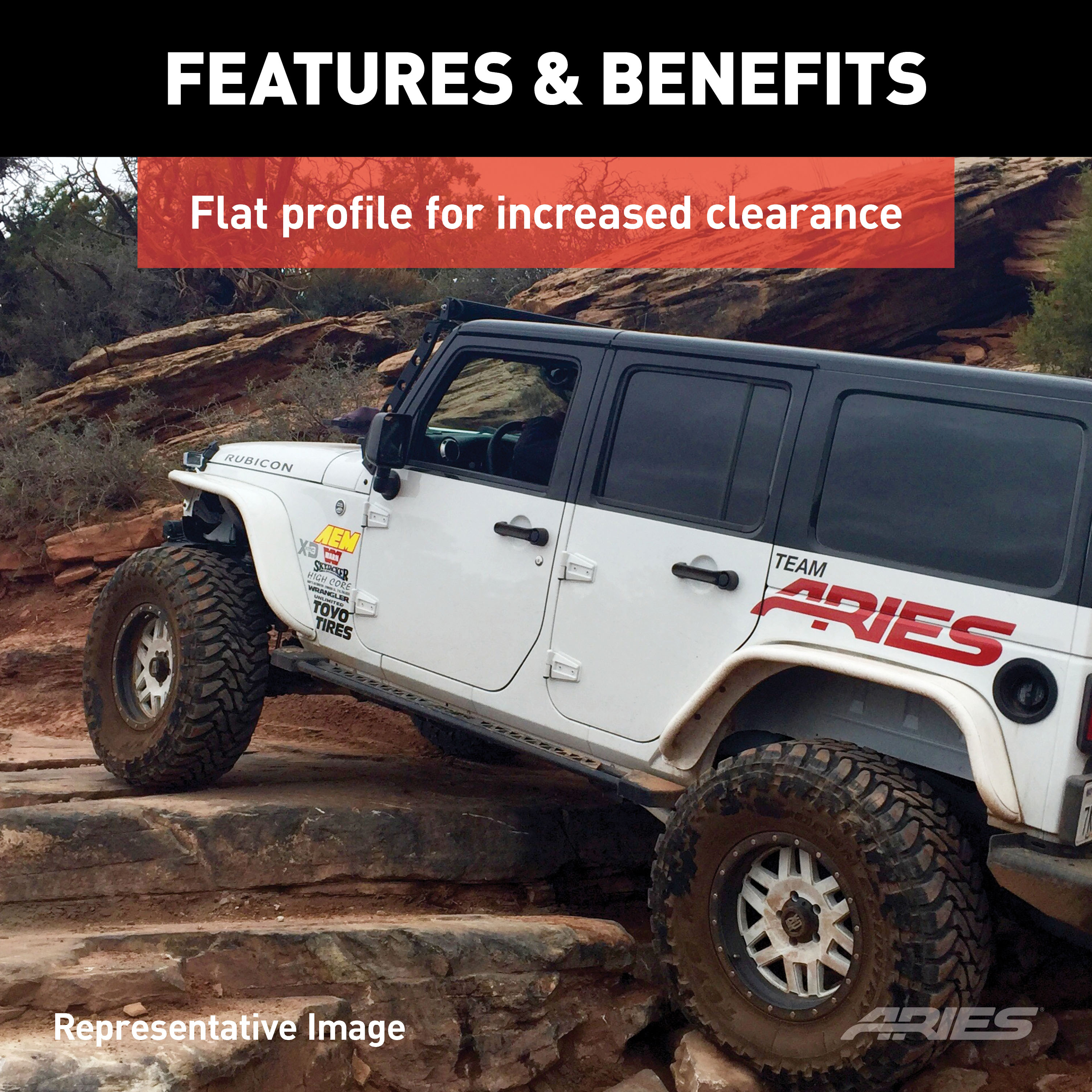ARIES Rocker Step Running Boards, Select Toyota Tacoma Step Nerf Bar Kit thumbnail 5