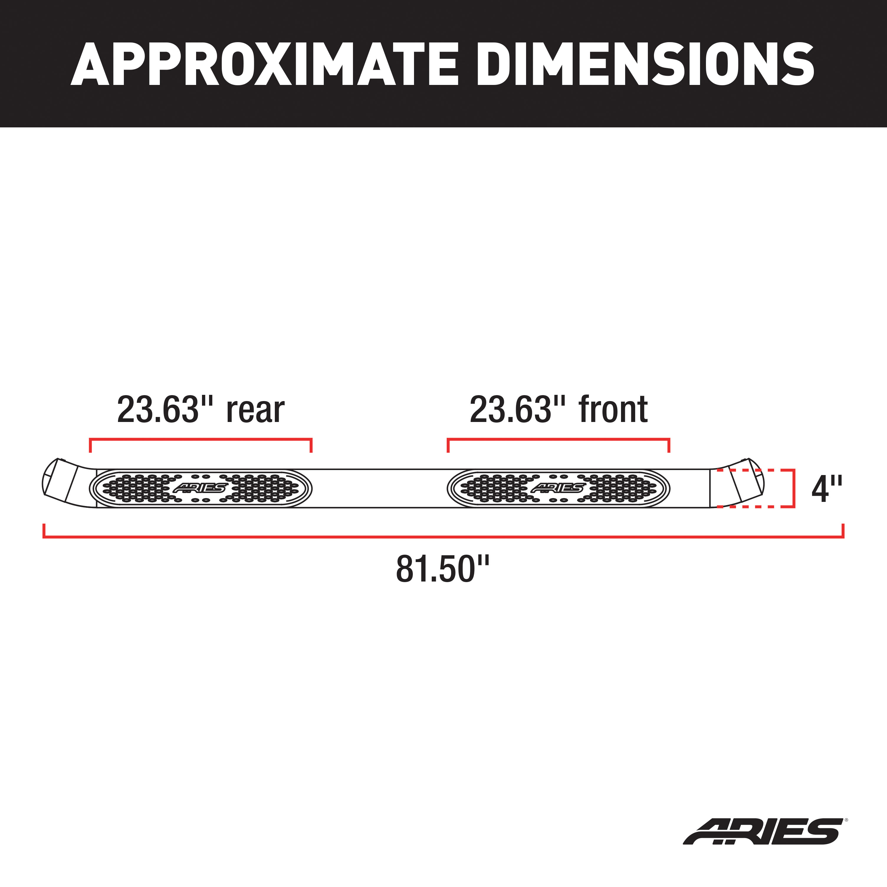 ARIES 4" Black Steel Oval Side Bars, Select Toyota Tundra Step Nerf Bar Kit thumbnail 7