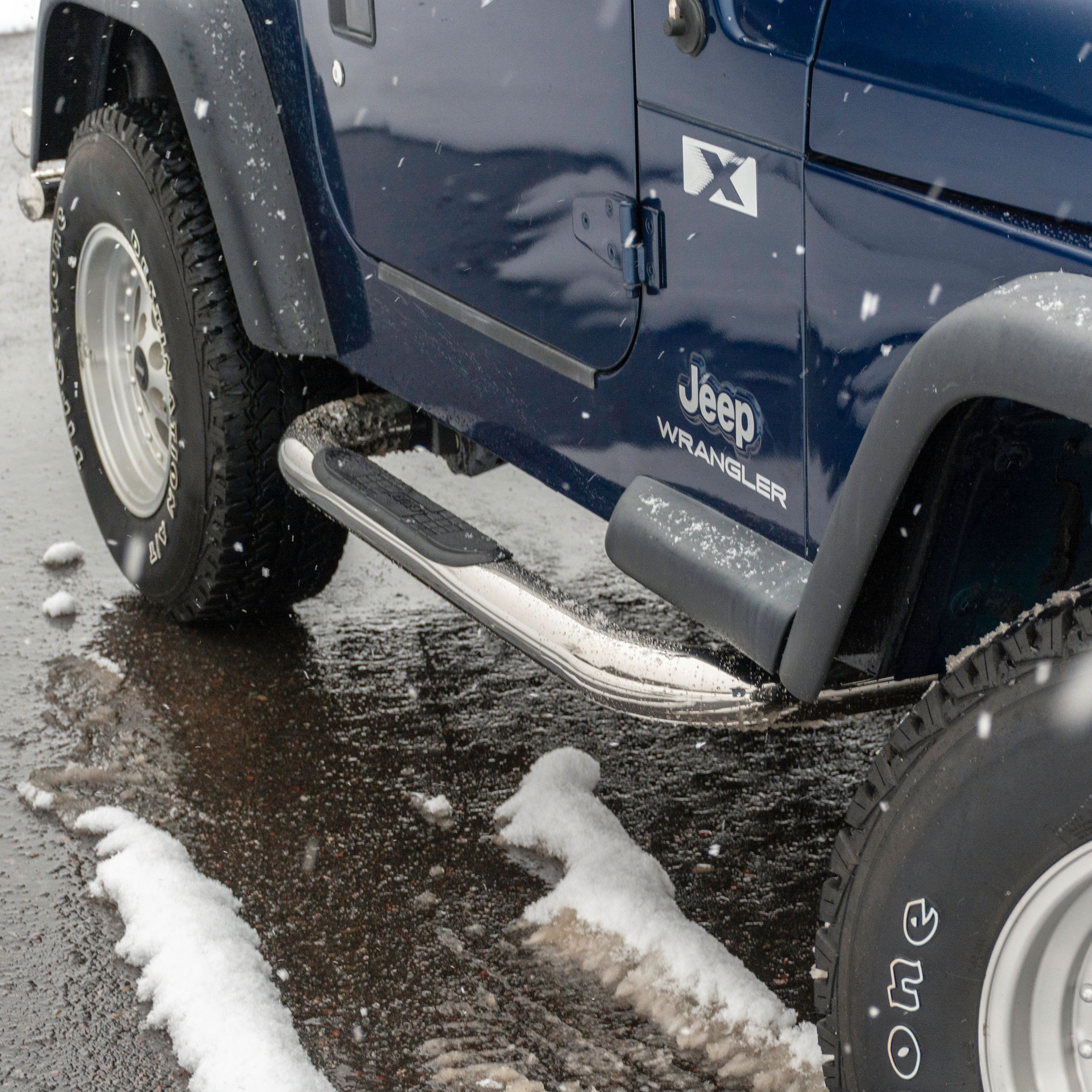 ARIES 3" Round Polished Stainless Side Bars, Select Jeep Wrangler YJ, TJ Step Nerf Bar Kit thumbnail 6