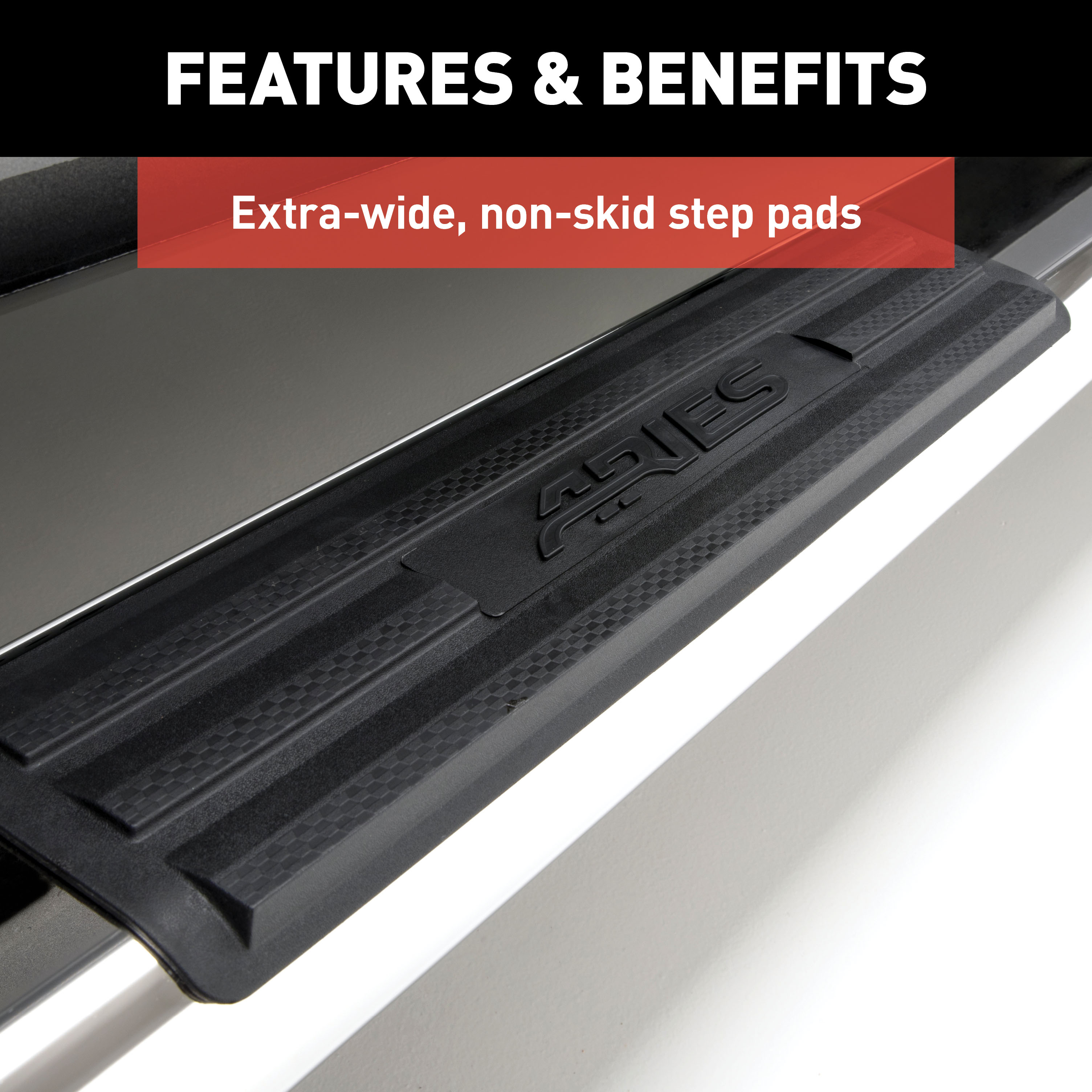 ARIES 6" x 85" Polished Stainless Oval Side Bars, Select Toyota Tundra Step Nerf Bar Kit thumbnail 5