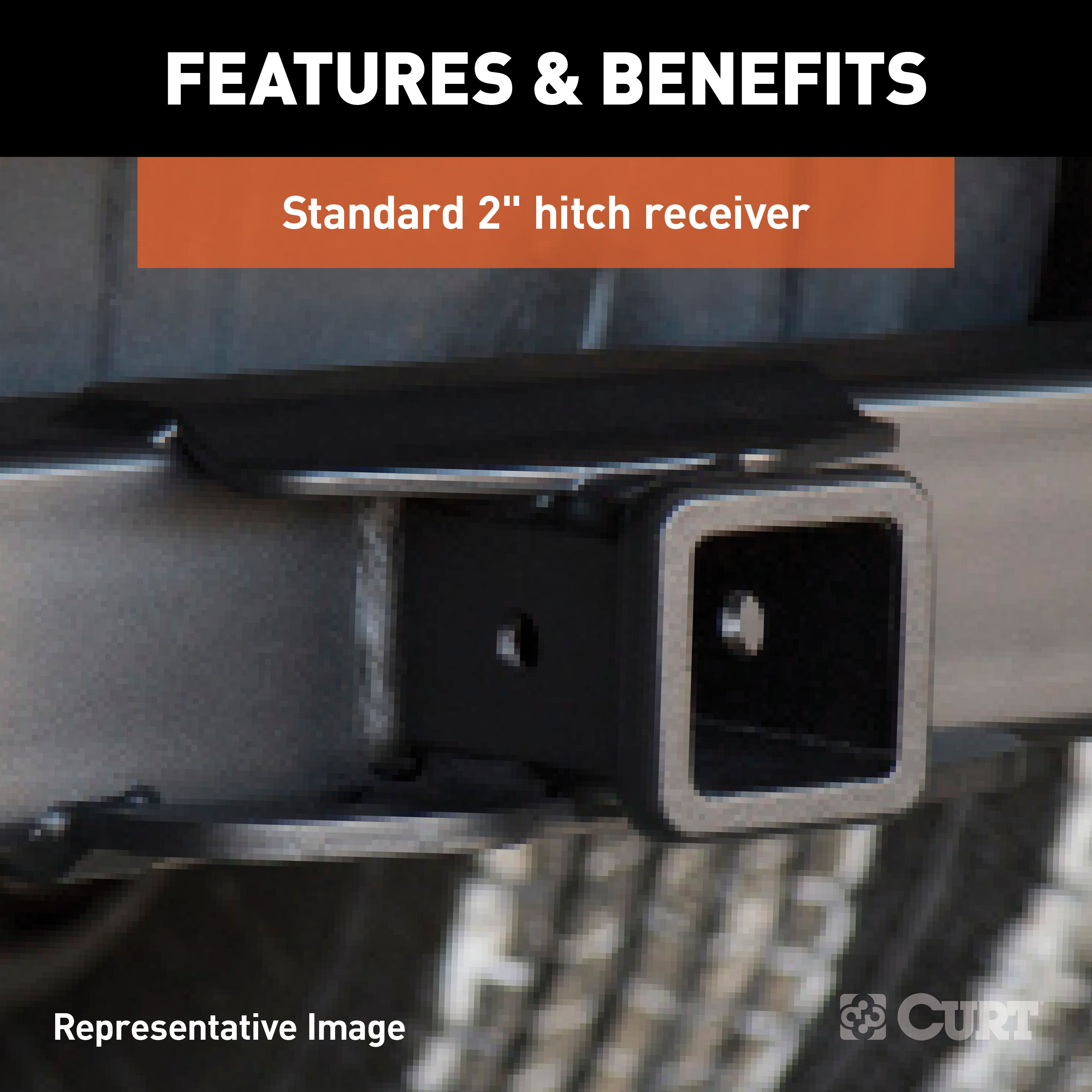 CURT Universal Weld-On Trailer Hitch, 2" Receiver (Up to 44" Frames, 18" Drop) Trailer Hitch thumbnail 3