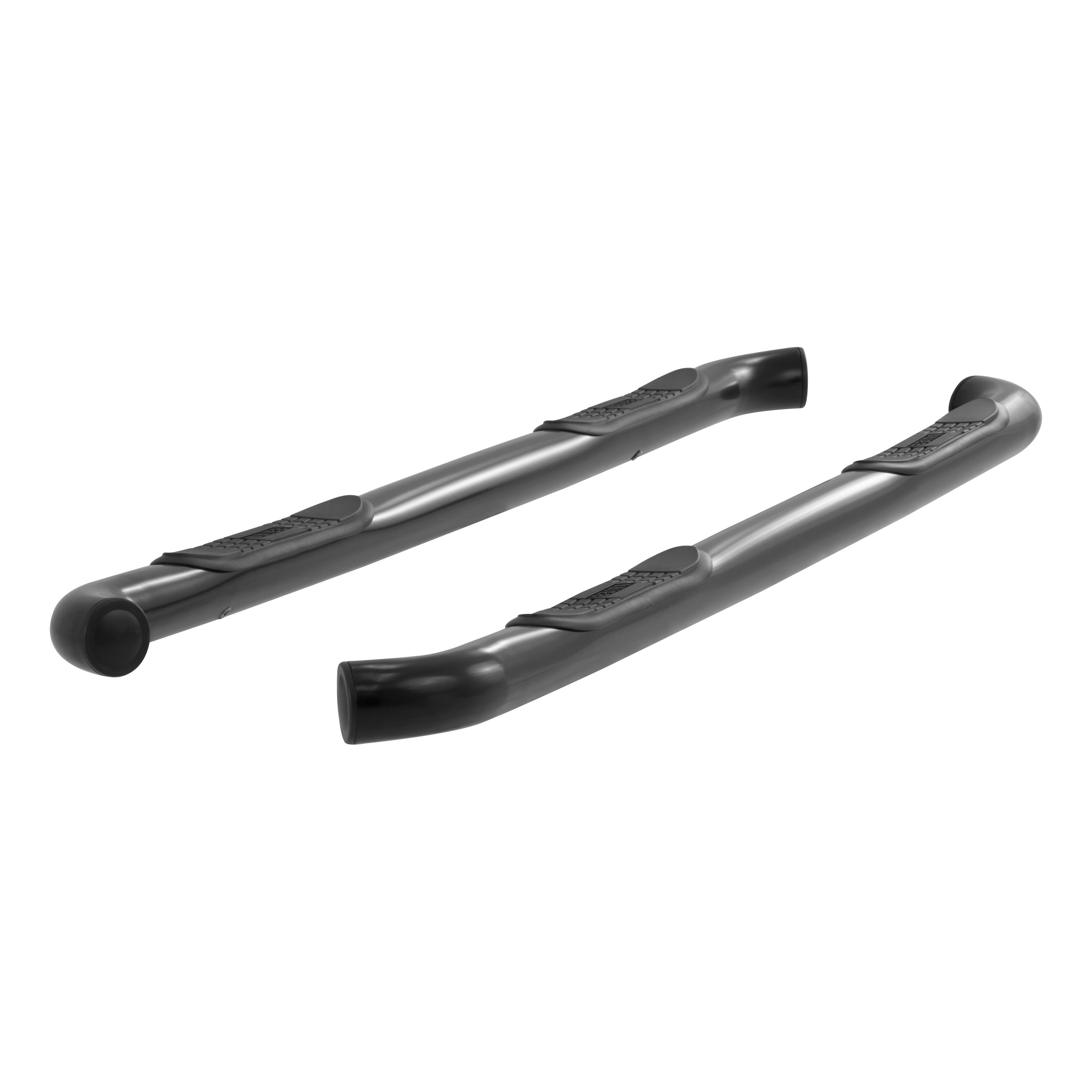 ARIES 3" Round Black Steel Side Bars, Select Ford F-150, Lincoln Mark LT Step Nerf Bar Kit thumbnail 1