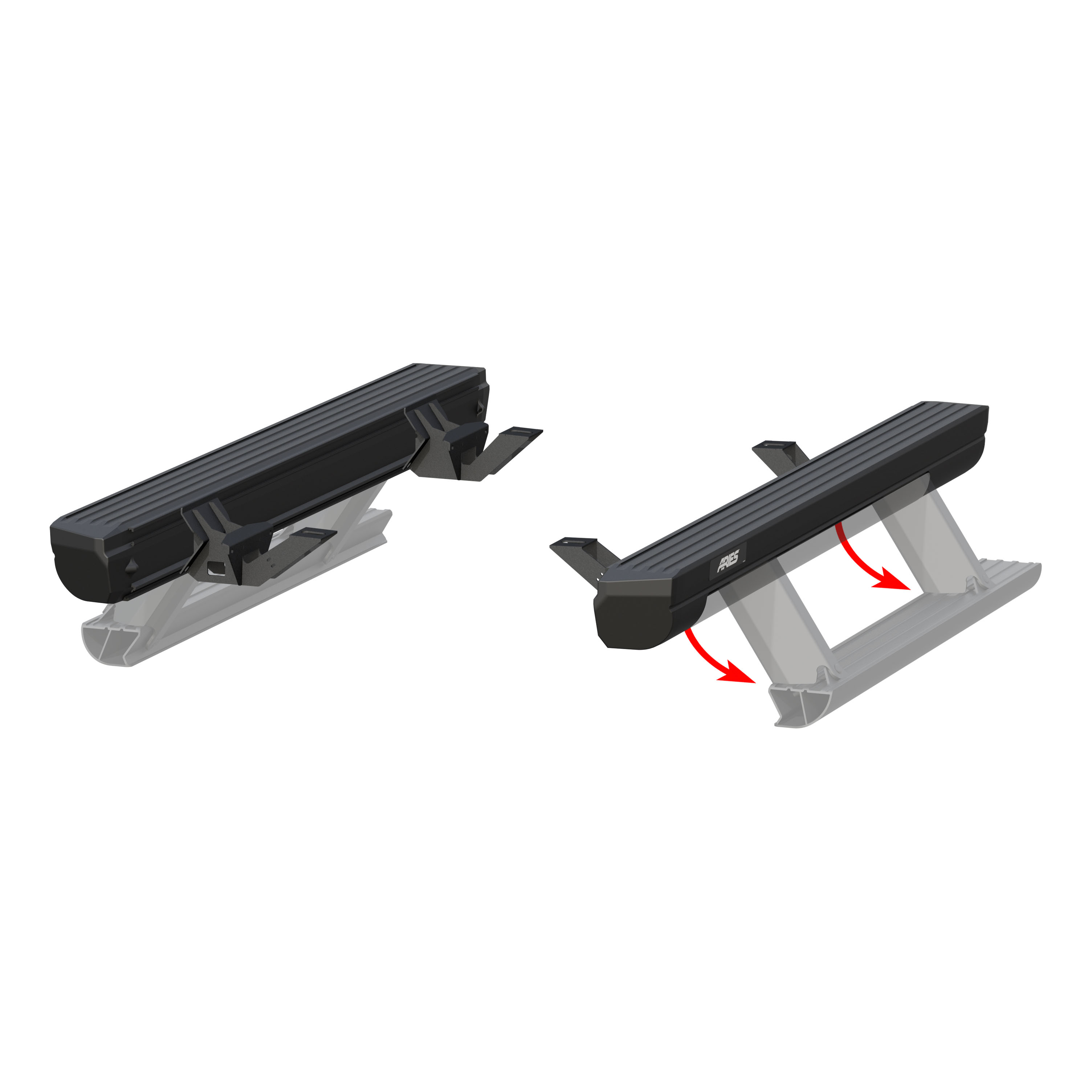 ARIES ActionTrac 48.75" Powered Running Boards, Select Jeep Wrangler JL 2-Door Step Nerf Bar Kit thumbnail 2