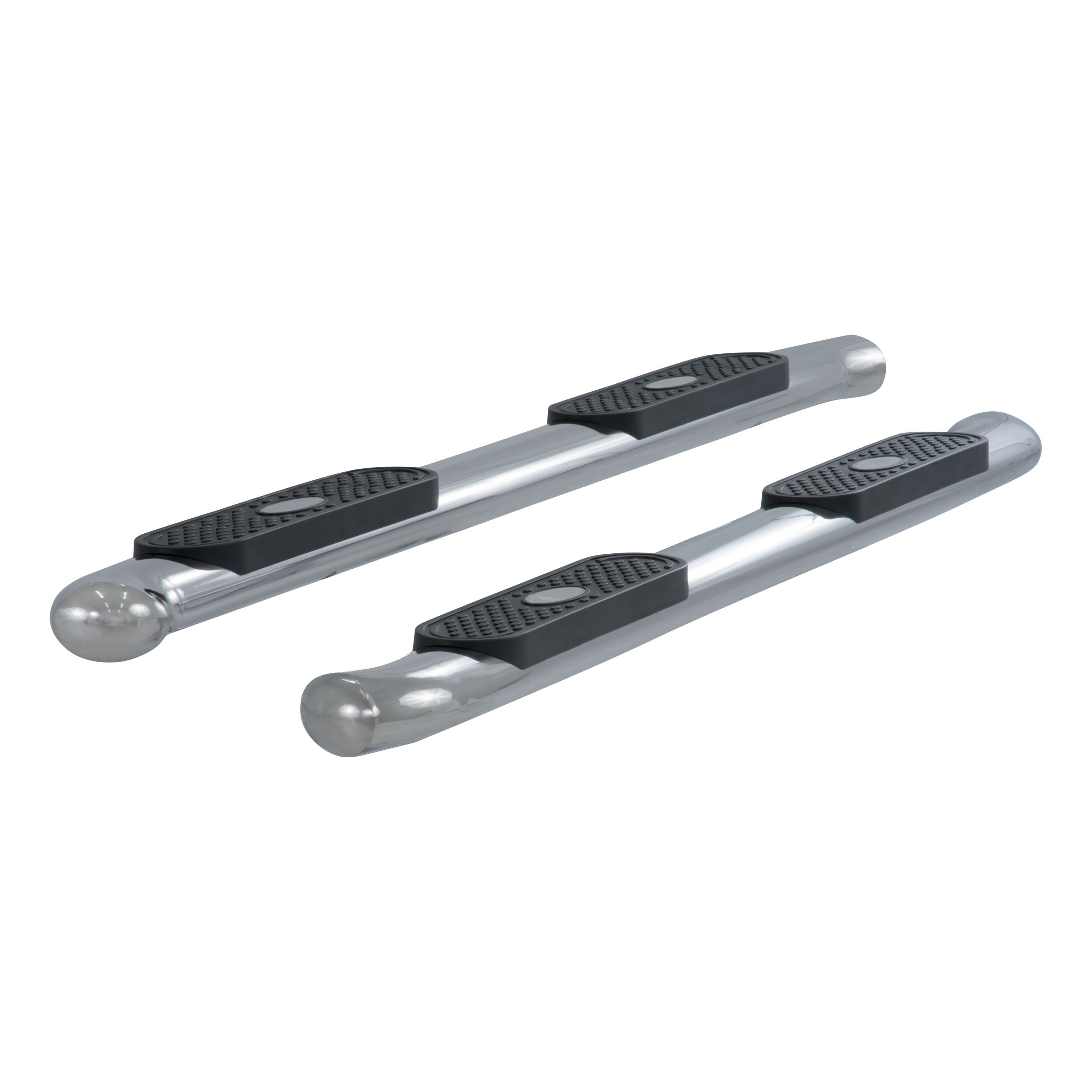 ARIES 4" Polished Stainless Oval Side Bars, Select Ford F-150, Lincoln Mark LT Step Nerf Bar Kit thumbnail 2
