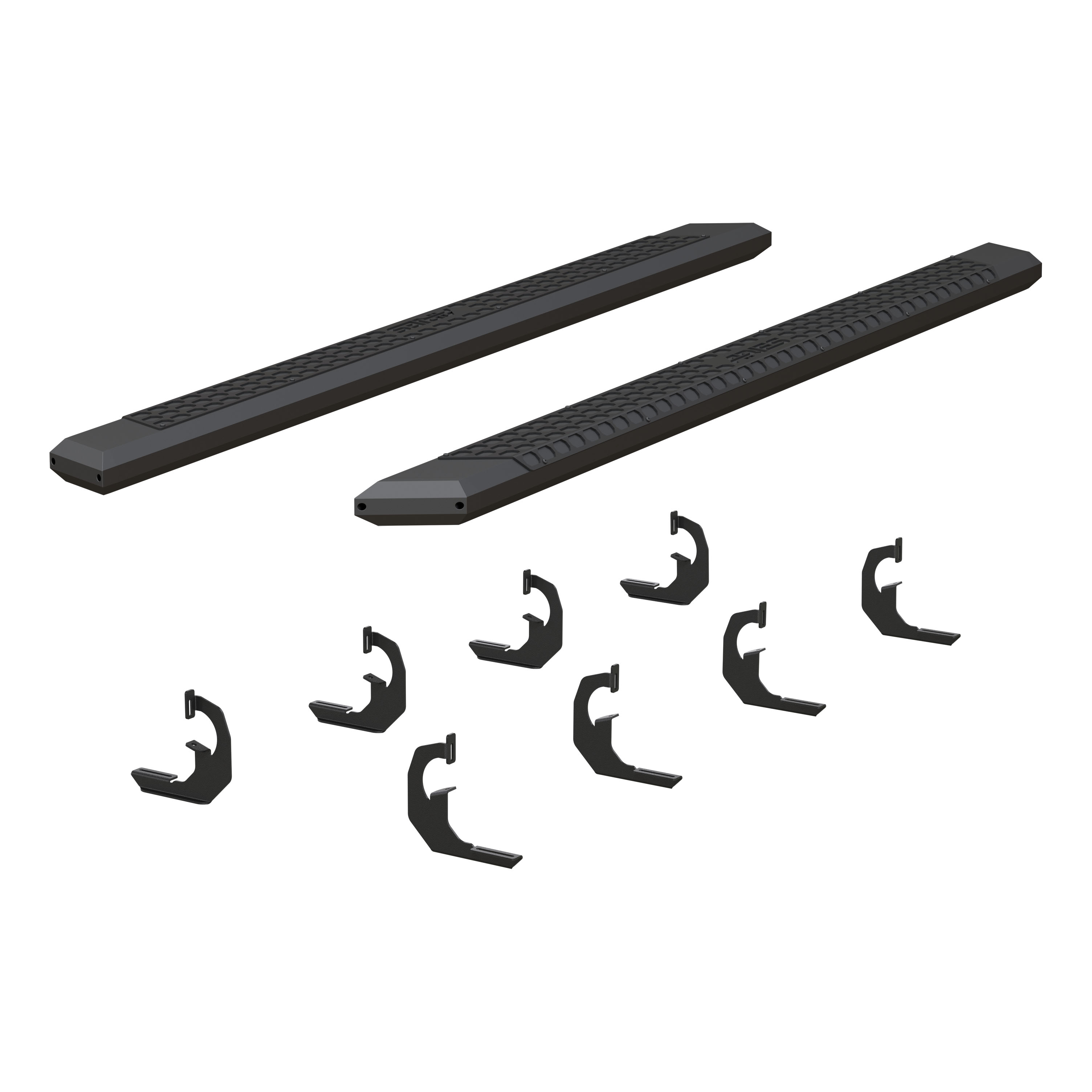 ARIES AdvantEDGE 5-1/2" x 91" Black Aluminum Side Bars, Select Chevrolet, GMC Step Nerf Bar Kit thumbnail 2
