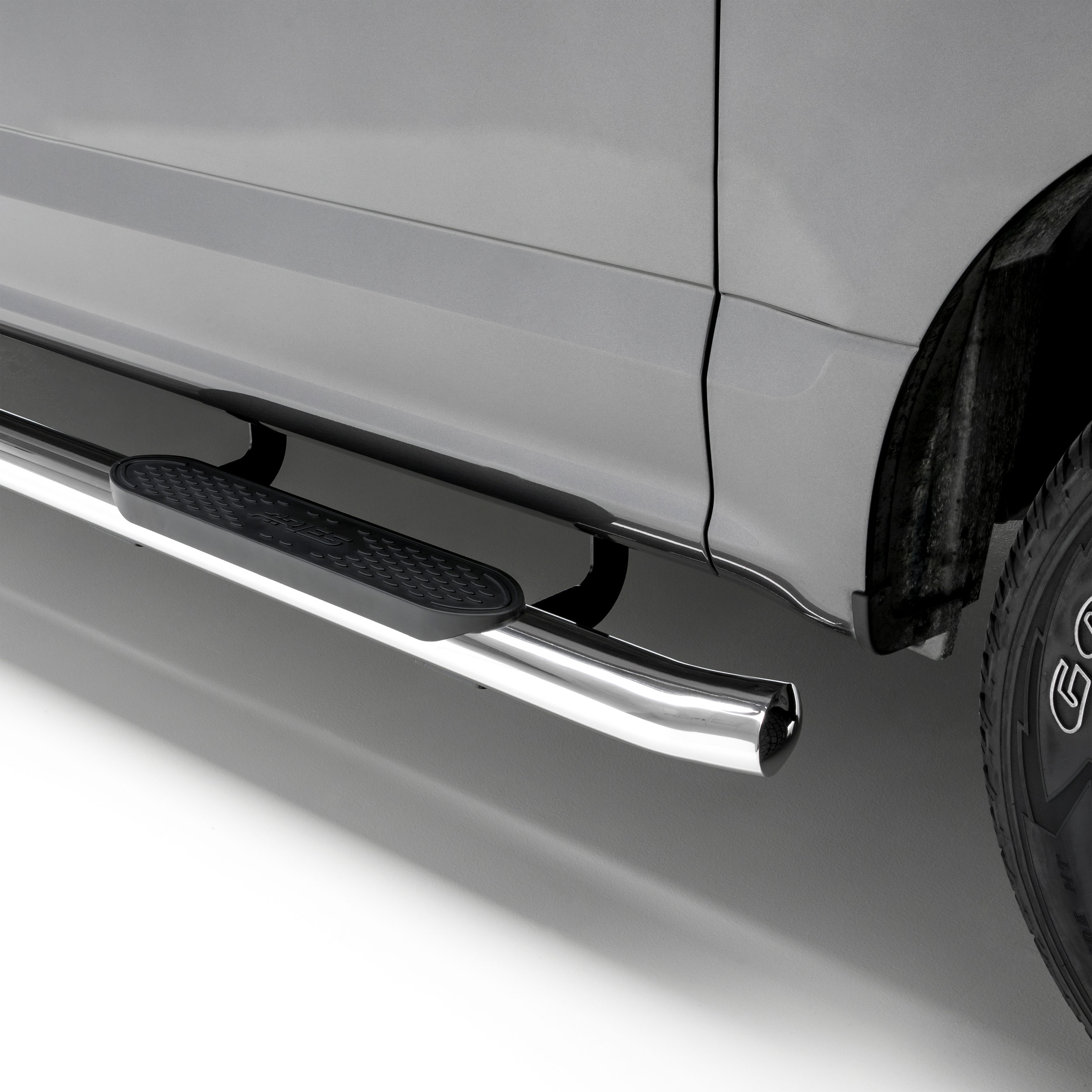 ARIES 4" Polished Stainless Oval Side Bars, Select Silverado, Sierra 1500 Extended Cab Step Nerf Bar Kit thumbnail 0
