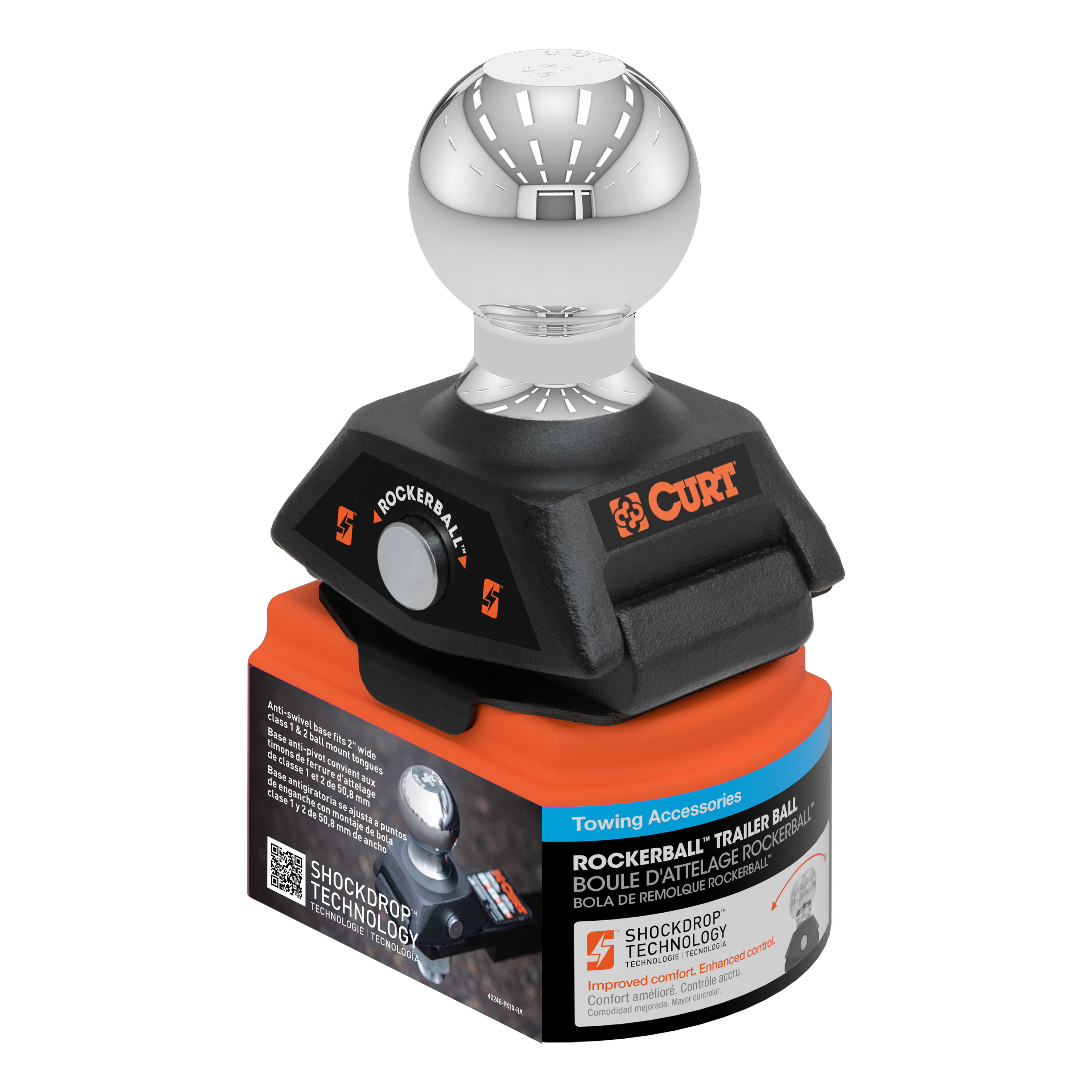 CURT RockerBall 2" Cushion Hitch Trailer Ball (3/4" Shank, 3,500 lbs, Packaged) Trailer Hitch Ball thumbnail 8