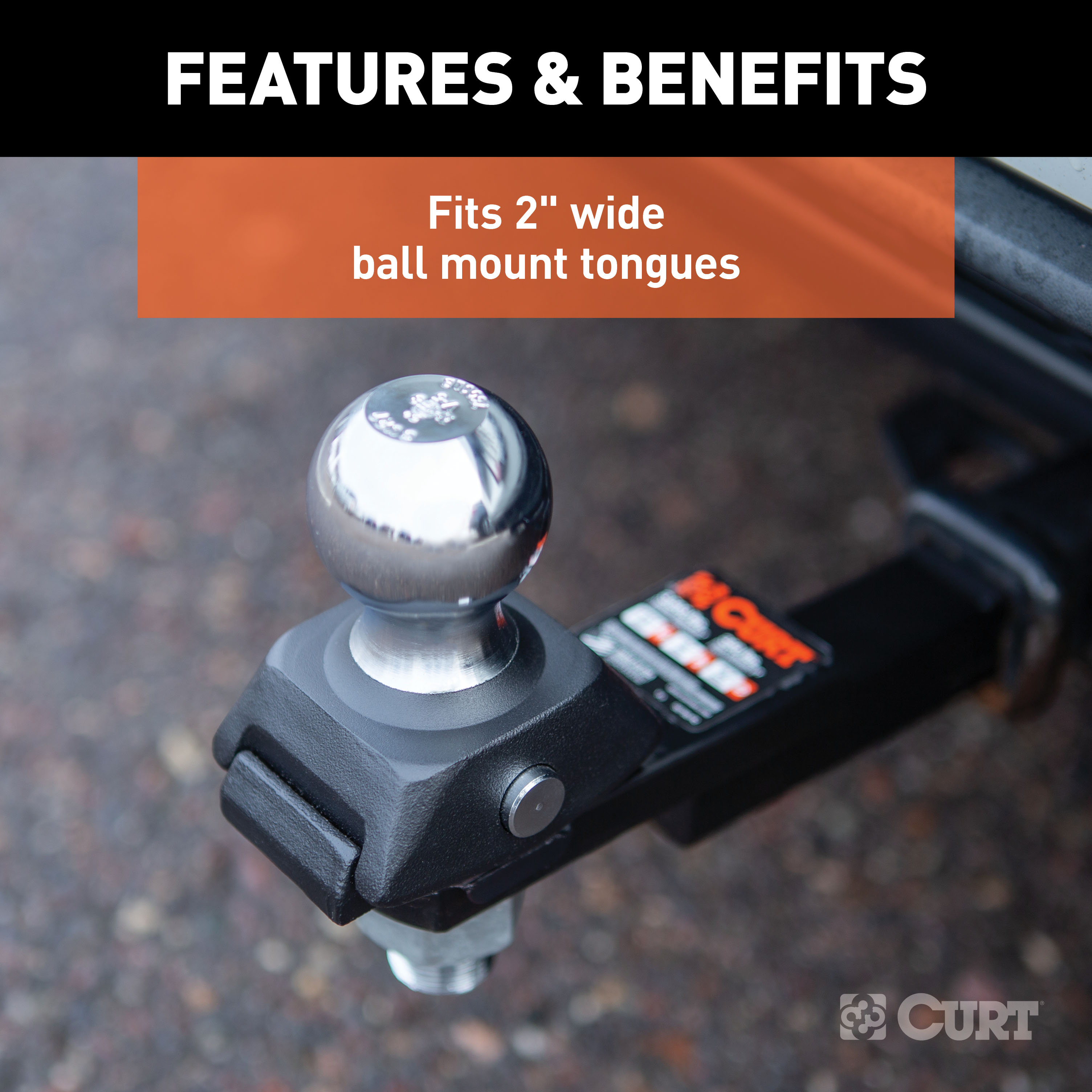 CURT RockerBall 2" Cushion Hitch Trailer Ball (3/4" Shank, 3,500 lbs, Packaged) Trailer Hitch Ball thumbnail 5