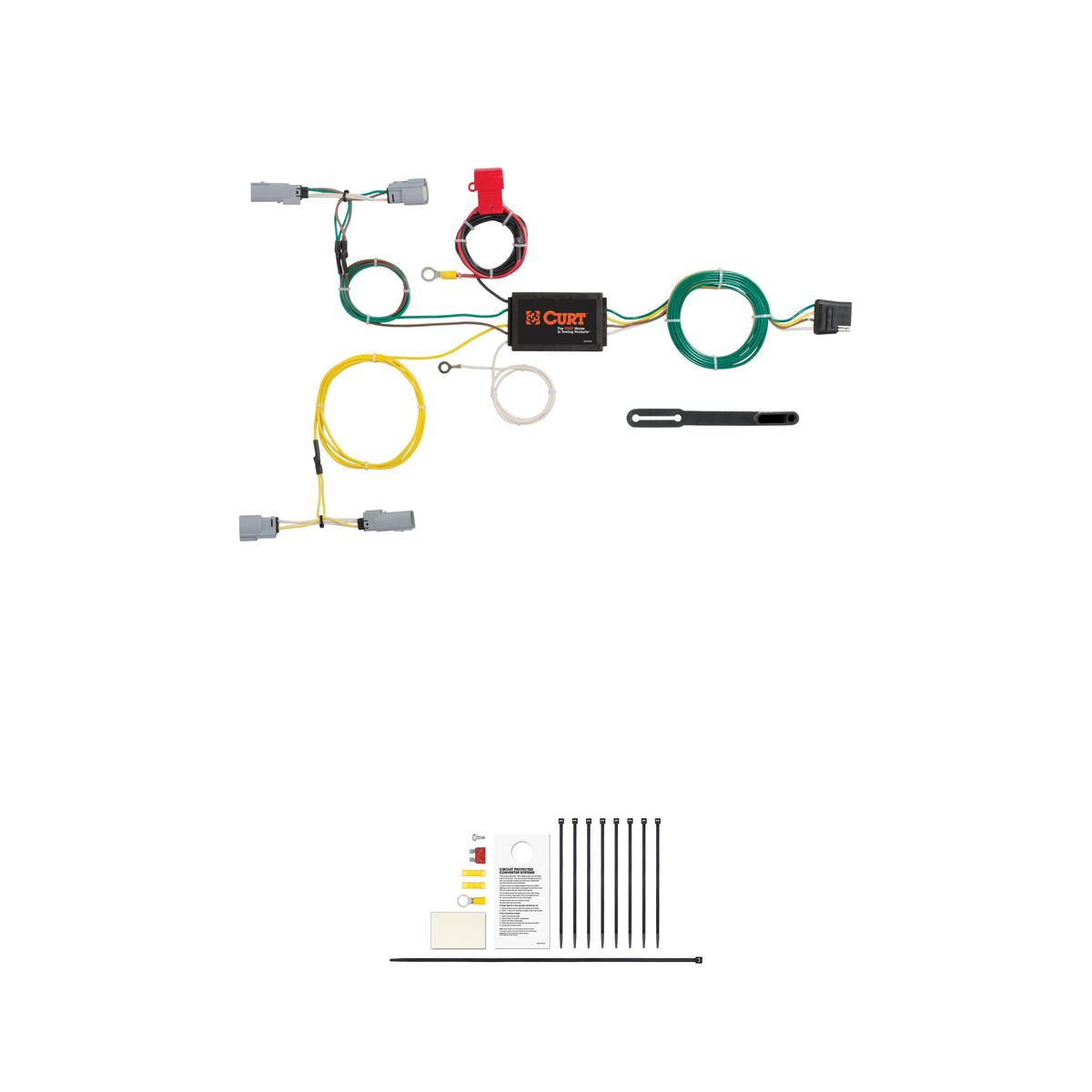 CURT Custom Wiring Harness, 4-Way Flat Output, Select Dodge Challenger Trailer Connector Kit thumbnail 0