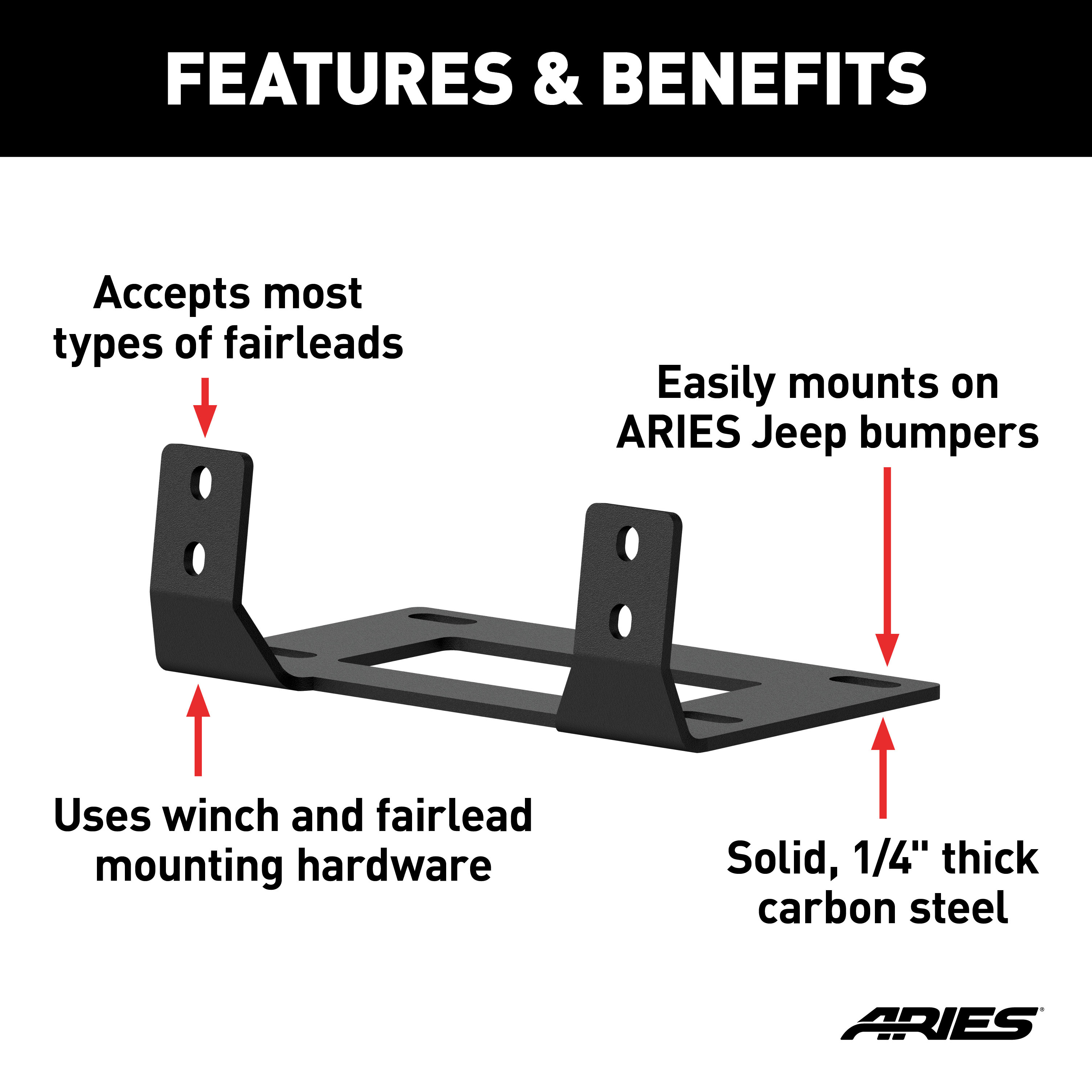 ARIES Winch Fairlead Mount Winch Fairlead Mount Bracket thumbnail 1