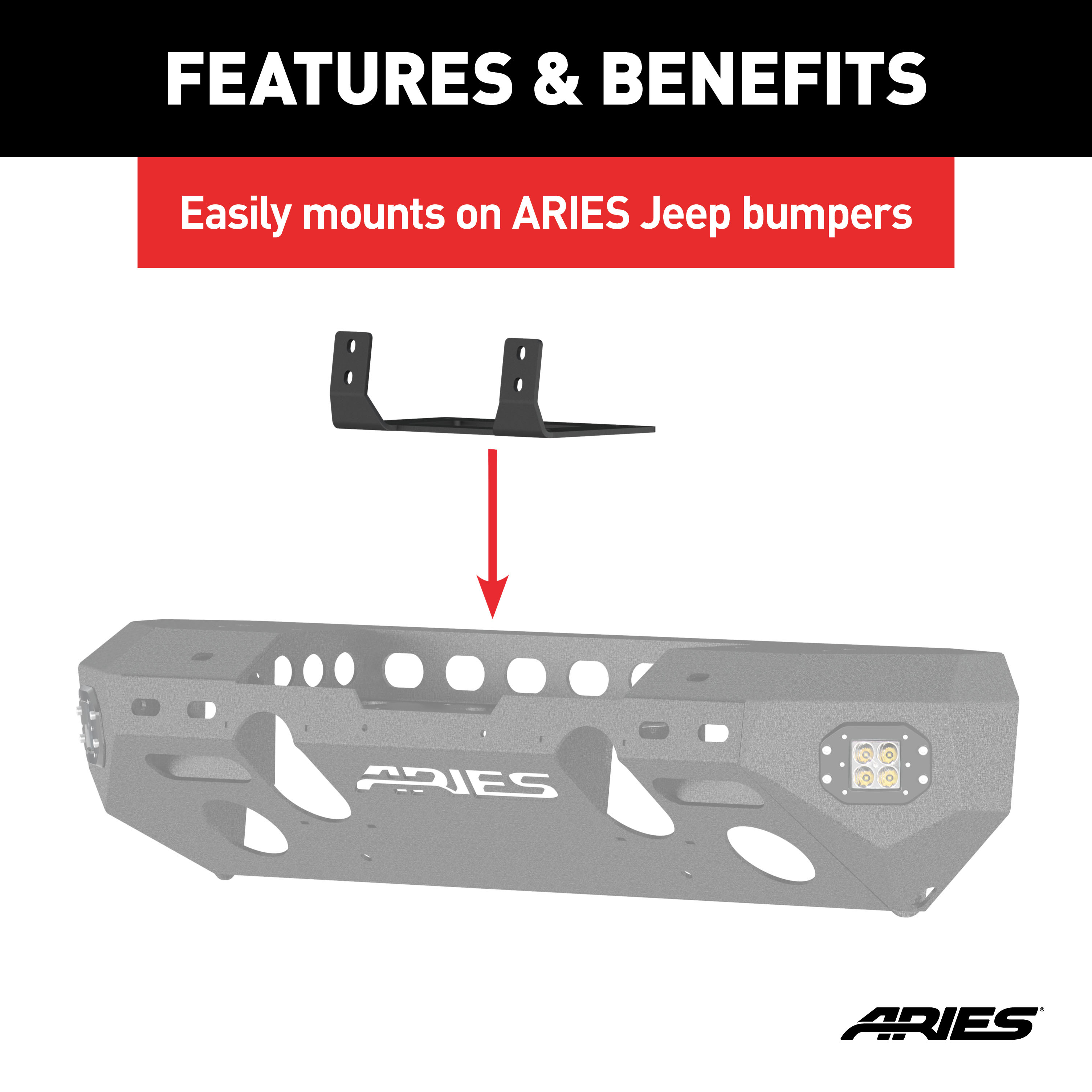 ARIES Winch Fairlead Mount Winch Fairlead Mount Bracket thumbnail 2