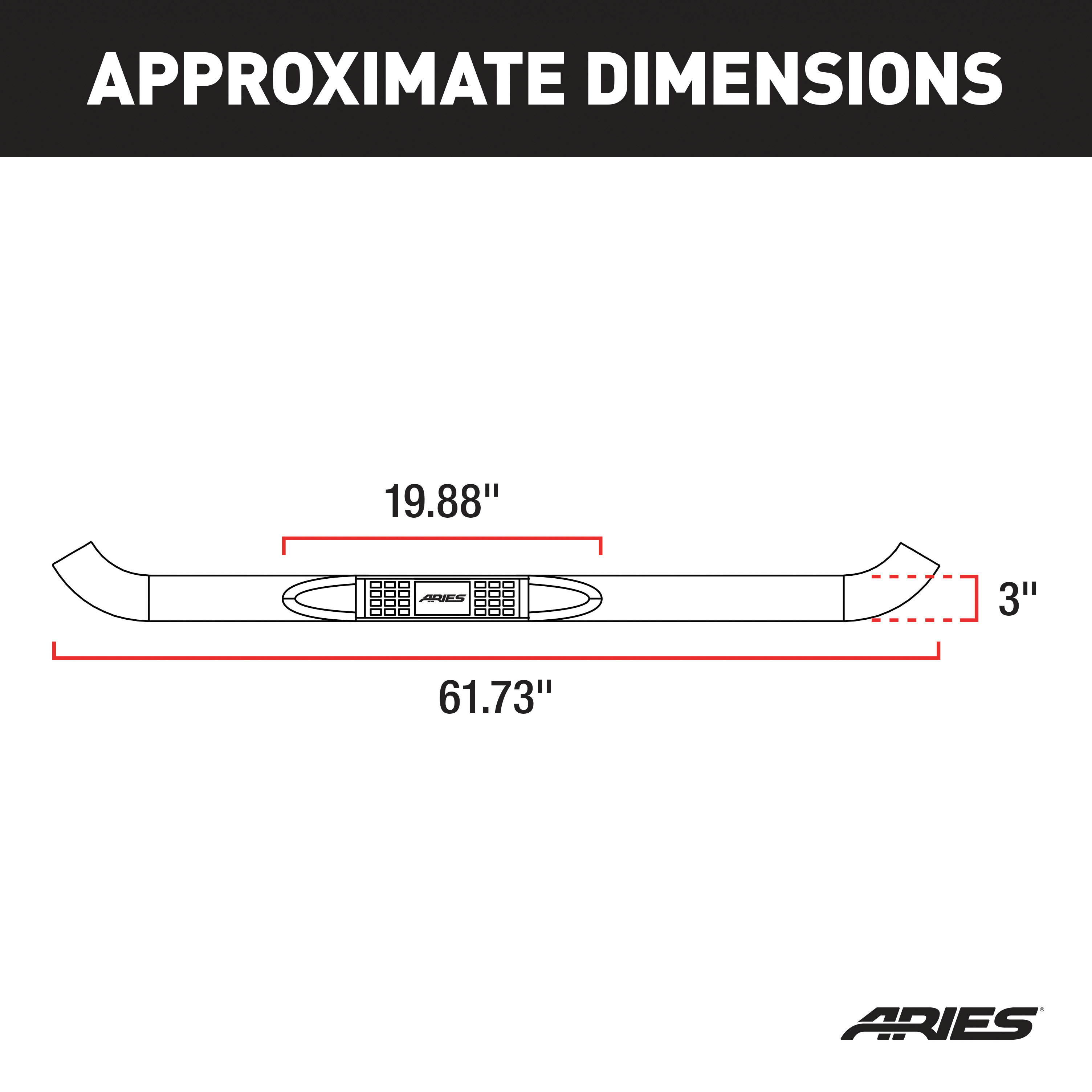 ARIES 3" Round Black Steel Side Bars, Select Ford Ranger Step Nerf Bar Kit thumbnail 6